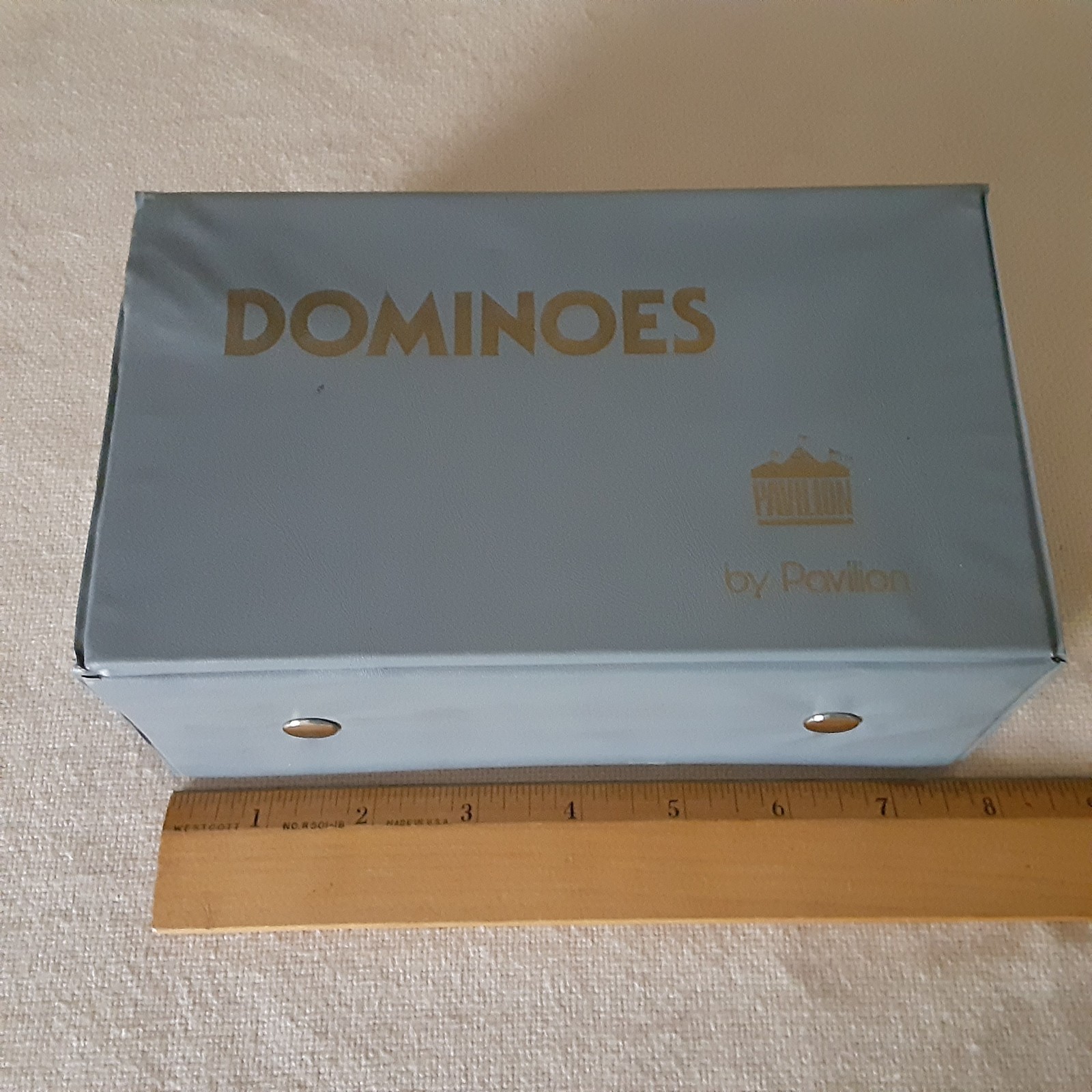 Vintage Domino Set – Pavilion Color Dot Double 12 Vinyl Case Complete 91 Pieces