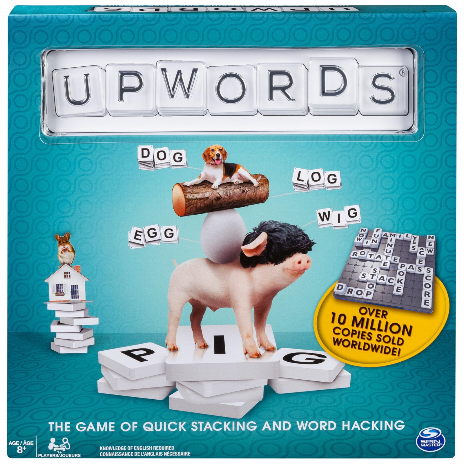 , Upwords, Classic Word Game with Stackable Letter Tiles, Family Board Game, …