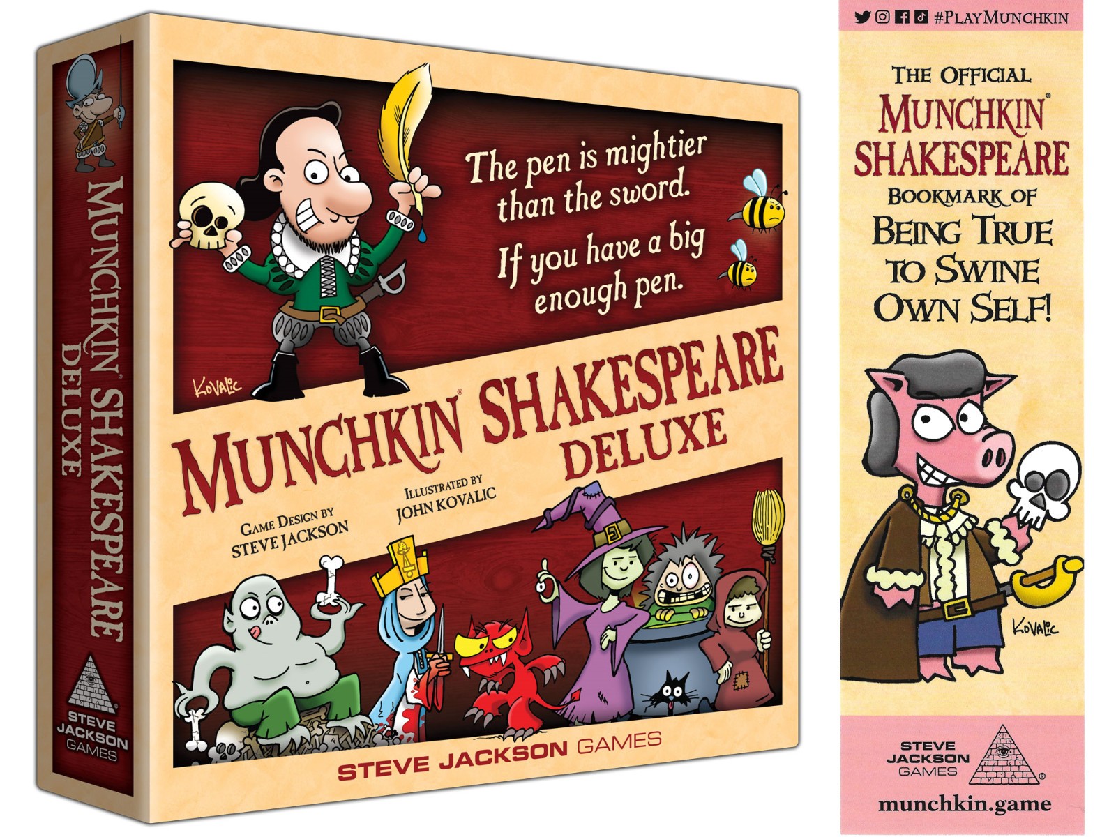 Munchkin Shakespeare Deluxe Board Card Game Swine Own Self Bookmark SJG-1564