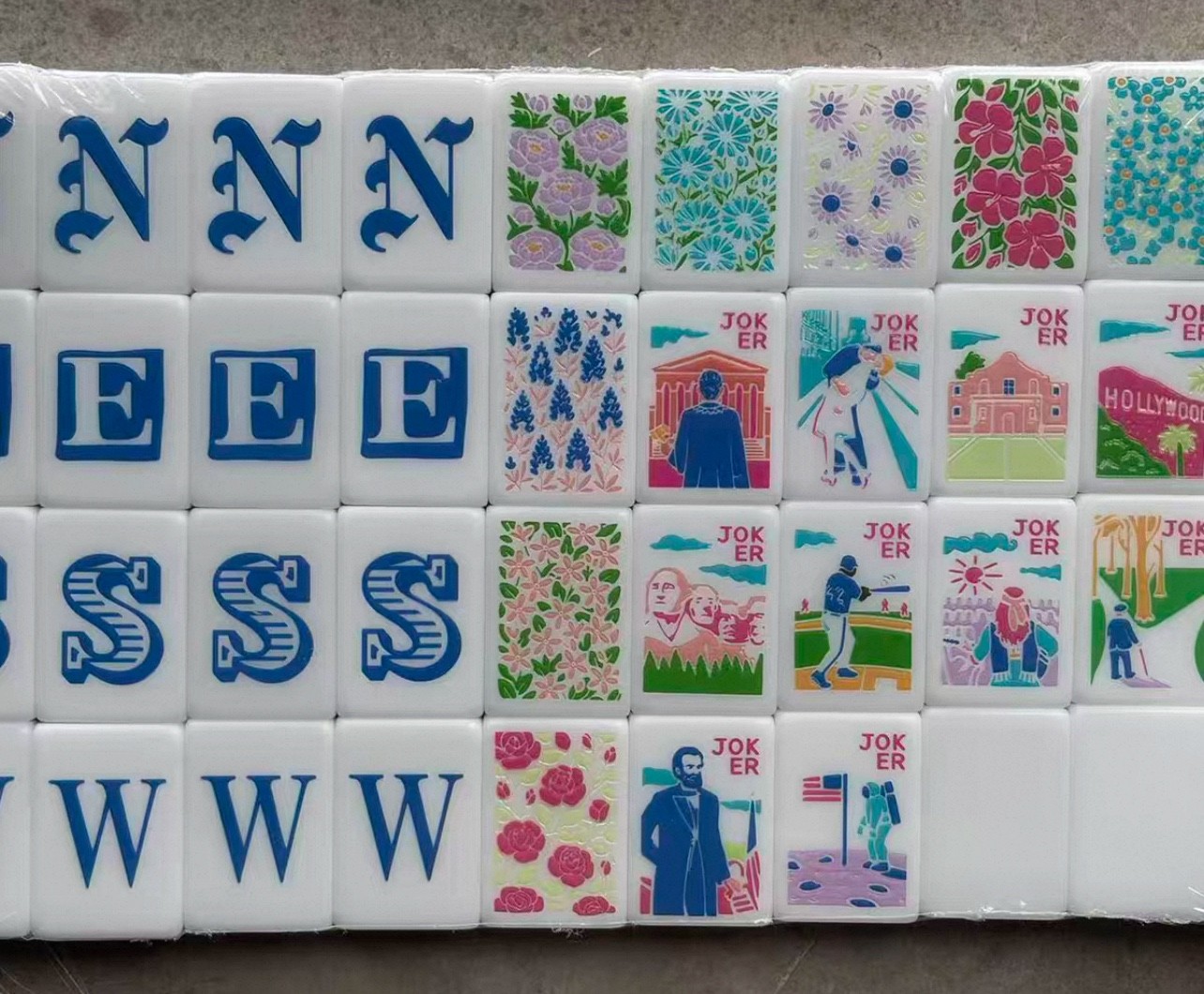 American Mahjong Game Set, 160 tiles White 🎵Mah Jong Tiles+ Free storage bag