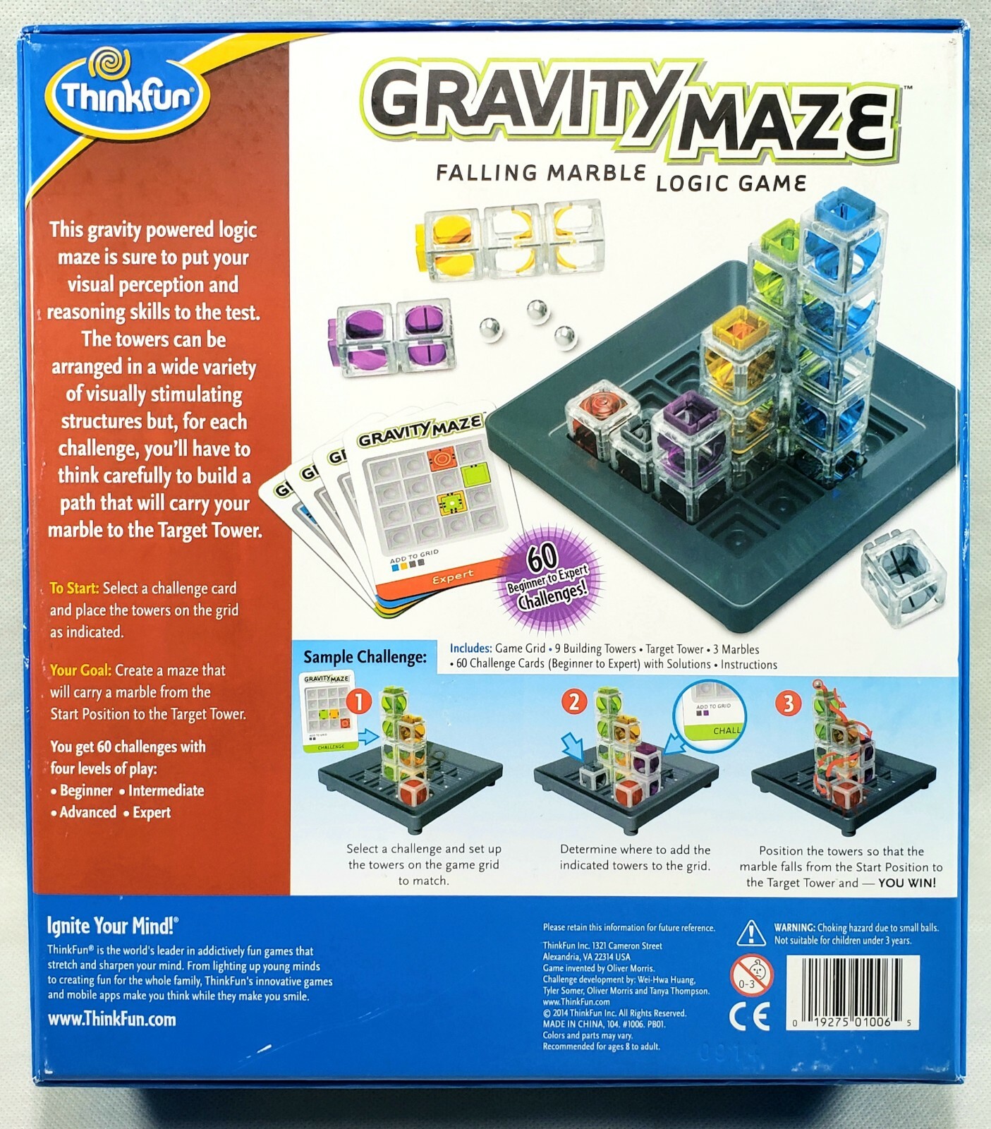 GRAVITY MAZE Falling Marble Board Game – COMPLETE – 2014 Thinkfun
