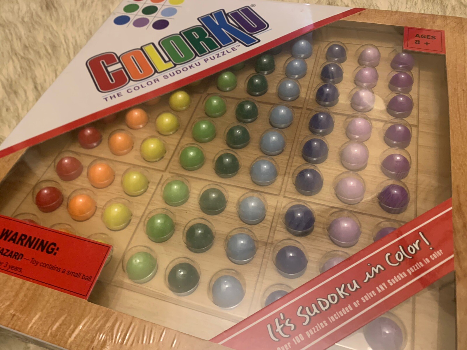 NEW SEALED COLORKU Wooden Color Marble Sudoku Puzzle Board Game