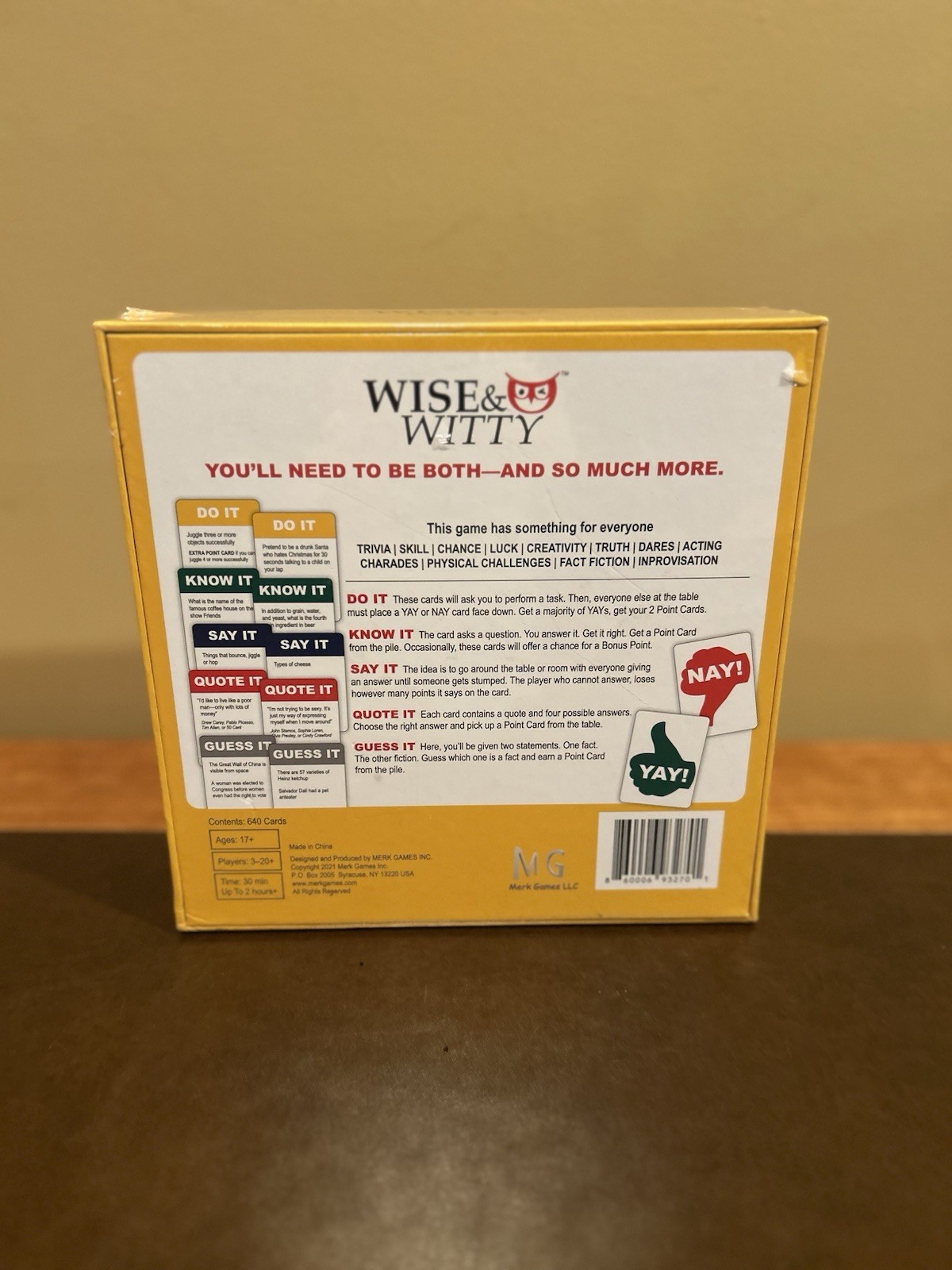 Wise & Witty Party Card Game 400 Cards Ages 17+ Trivia Game New Sealed