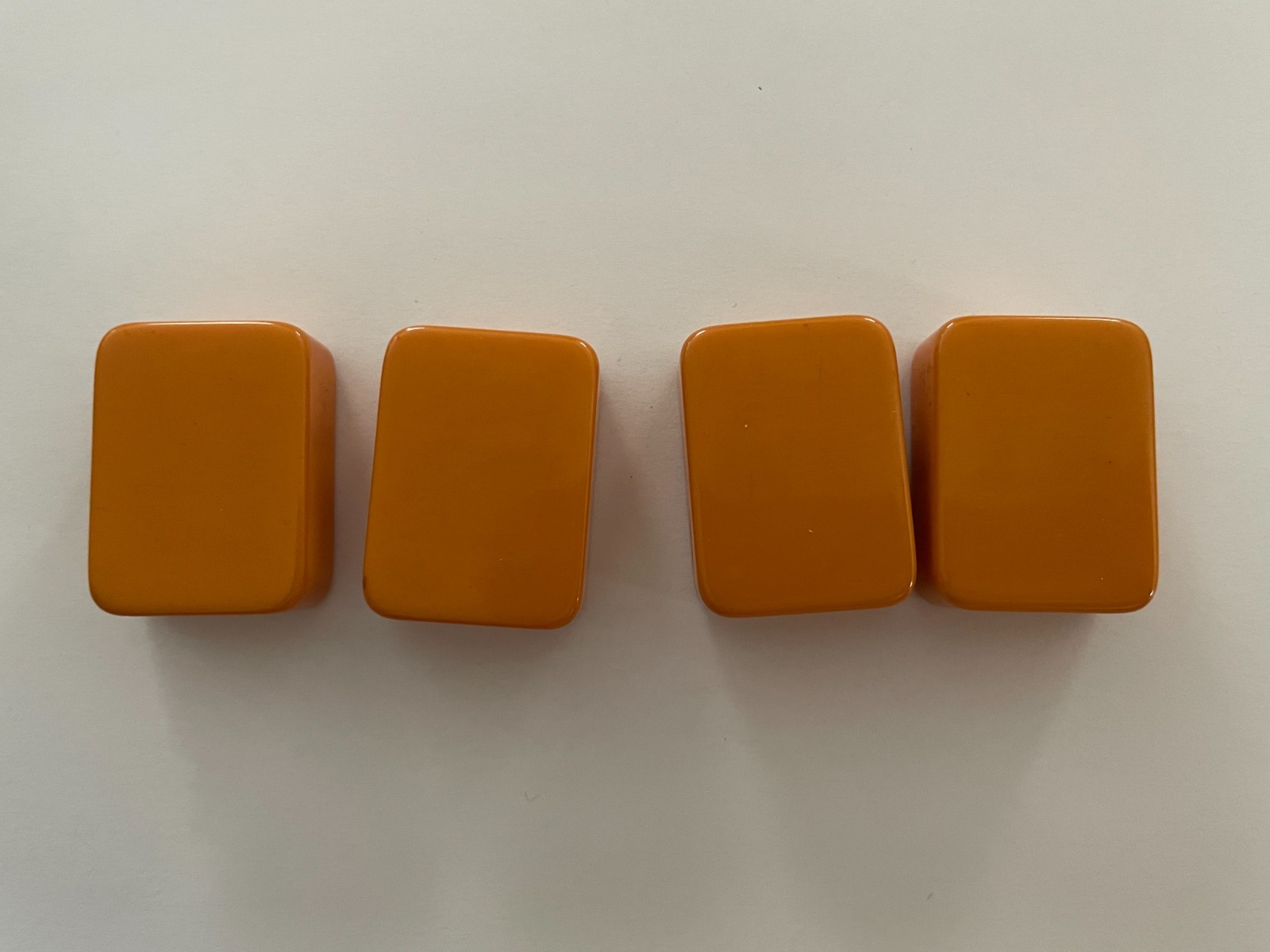 Vintage Mah Jong Butterscotch Bakelite Tiles Lot of 4 ( 3 of Bams Tile)
