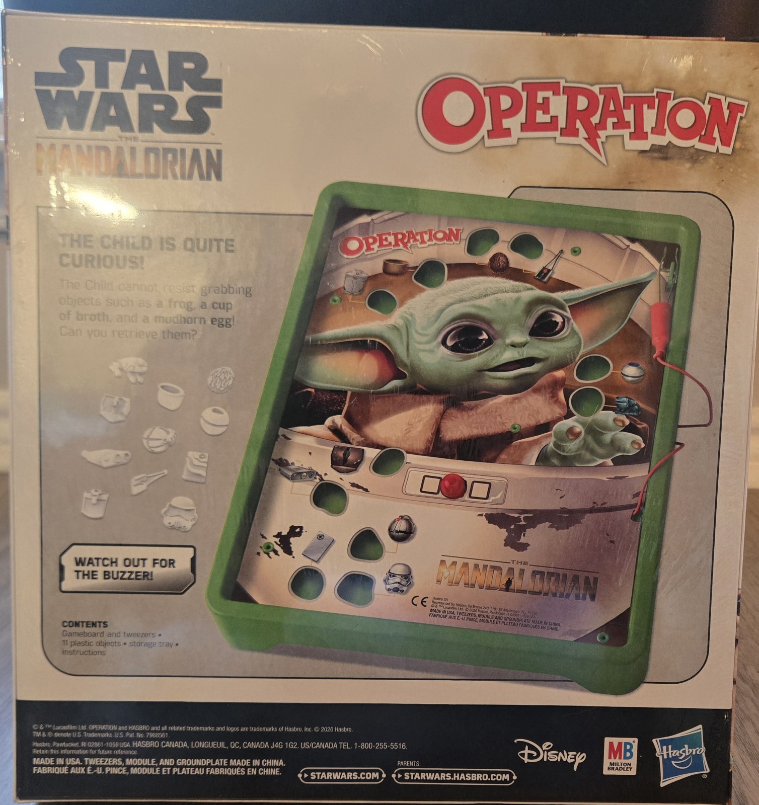 Hasbro Operation Star Wars Mandalorian Board Game Grogu Ages 6+ 1 Player