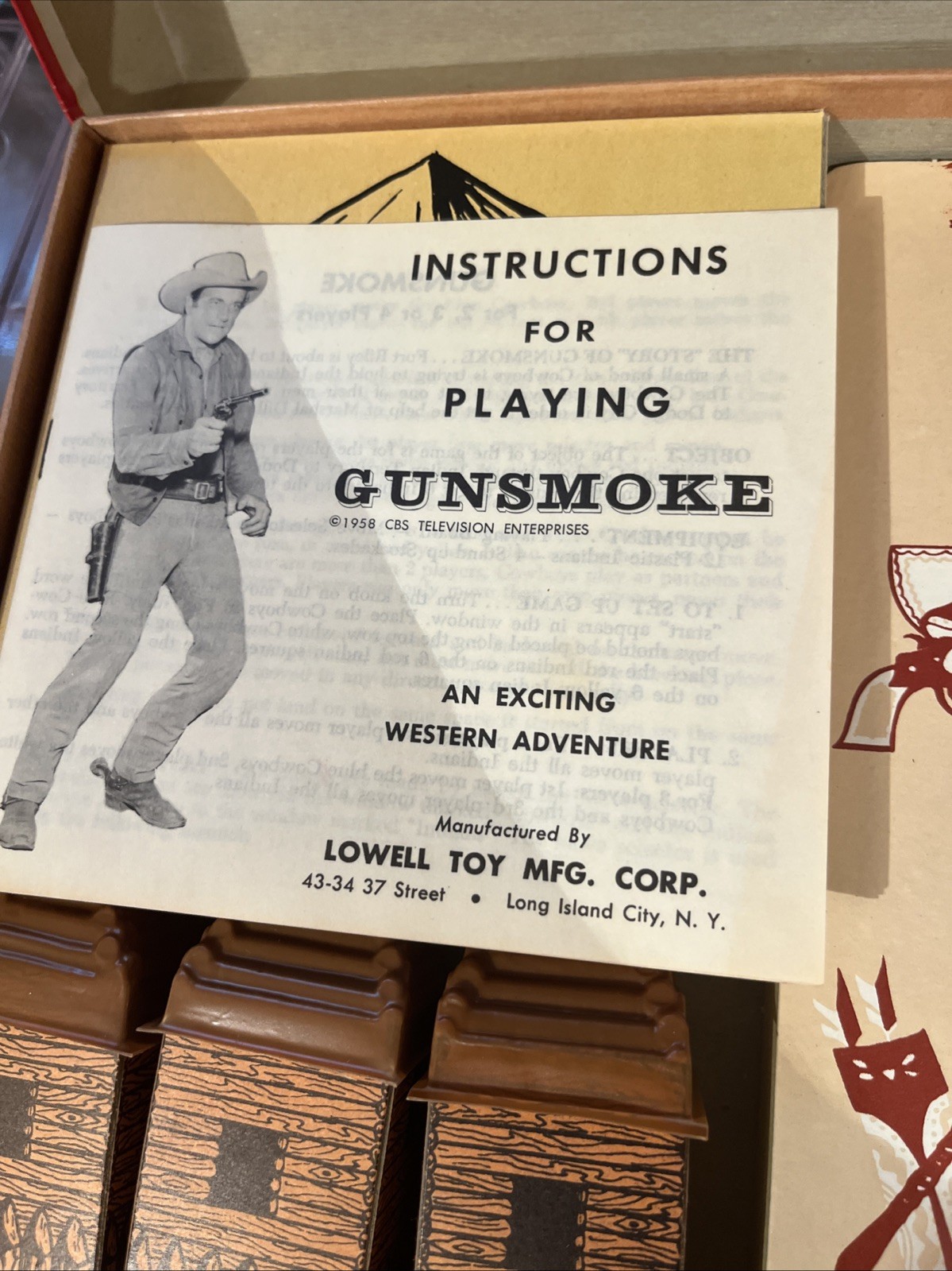 NOS NEVER PLAYED 1958 LOWELL Gunsmoke Boardgame James Arness Marshal Matt Dillon