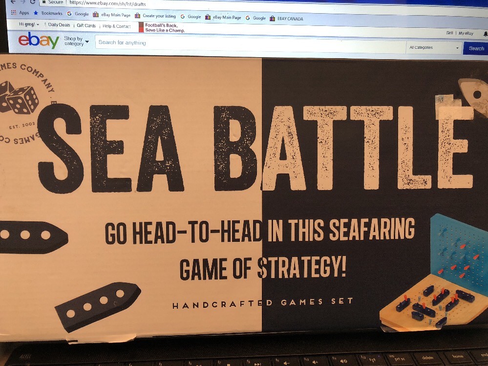 SEA BATTLE HANDCRAFTED GAMES SET BY BRITISH GAMES COMPANY NEW IN BOX NIB