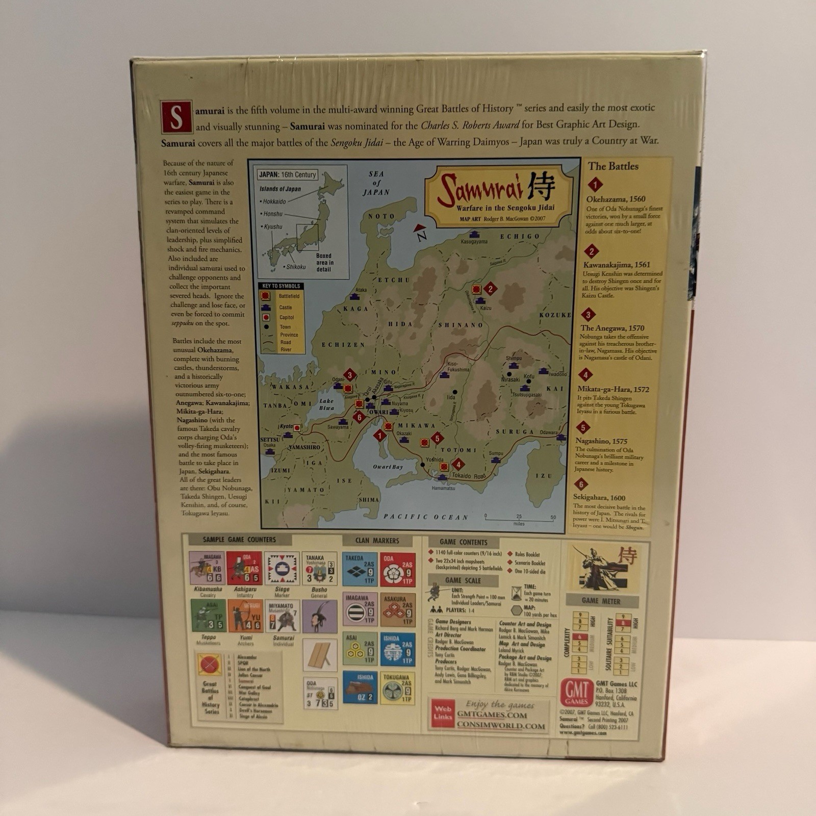 Samurai Board Game 2nd Print Warfare in the 16th Century GMT Games 2007 – New