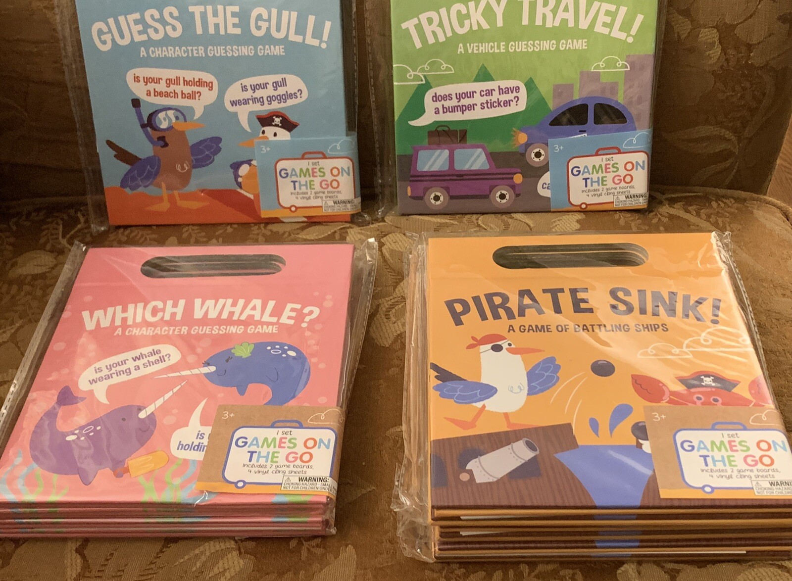 Games On The Go Pirate Sink, Which Wale, Guess The Gull & Tricky Travel Lot of 7
