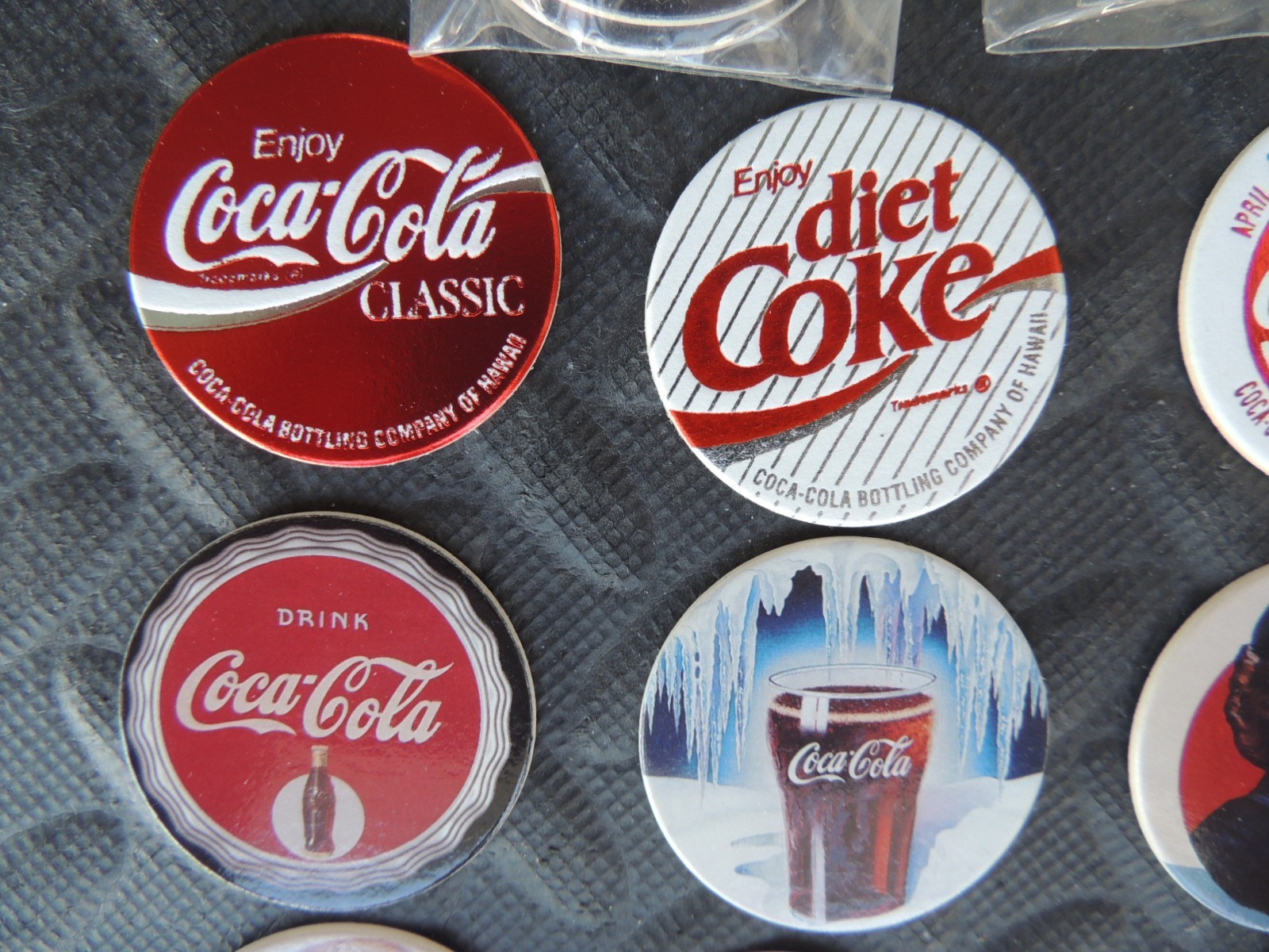 POGS COKE CAPS COCA COLA LOT 10 COMPLETE SETS 4 FOIL HAWAIIAN + 8 COKE SERIES 2