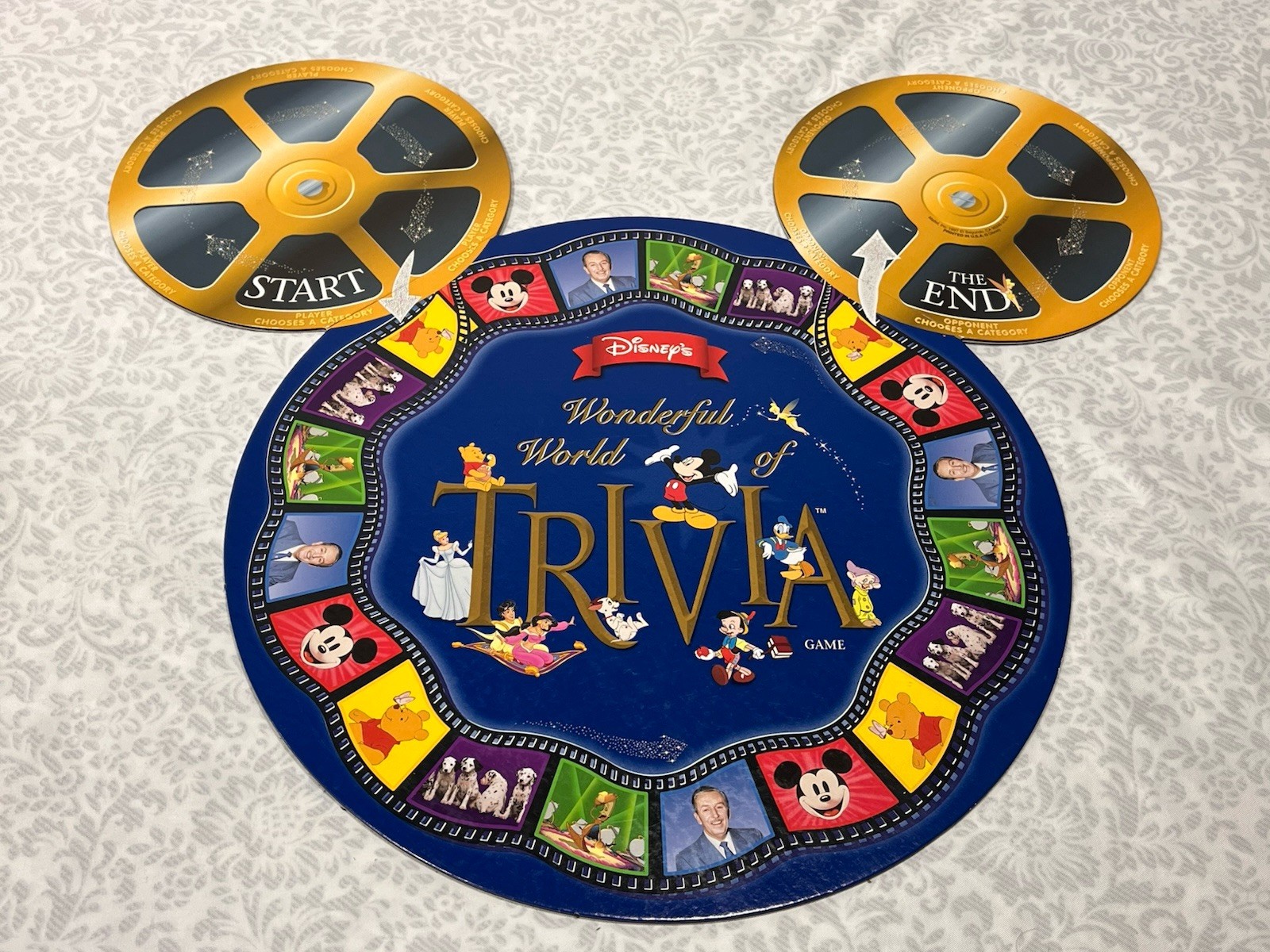 Wonderful World of Disney Trivia Game COMPLETE Gold Tin Mattel Vintage