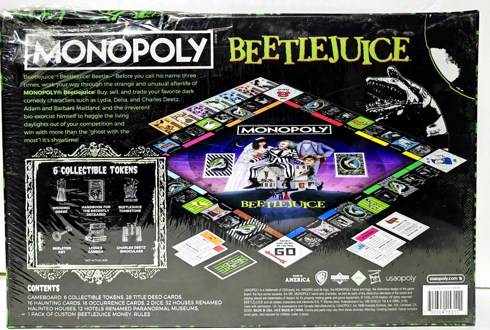 Monopoly – Beetlejuice Edition – Board Game – USAopoly – 2019 – New/Box Damage