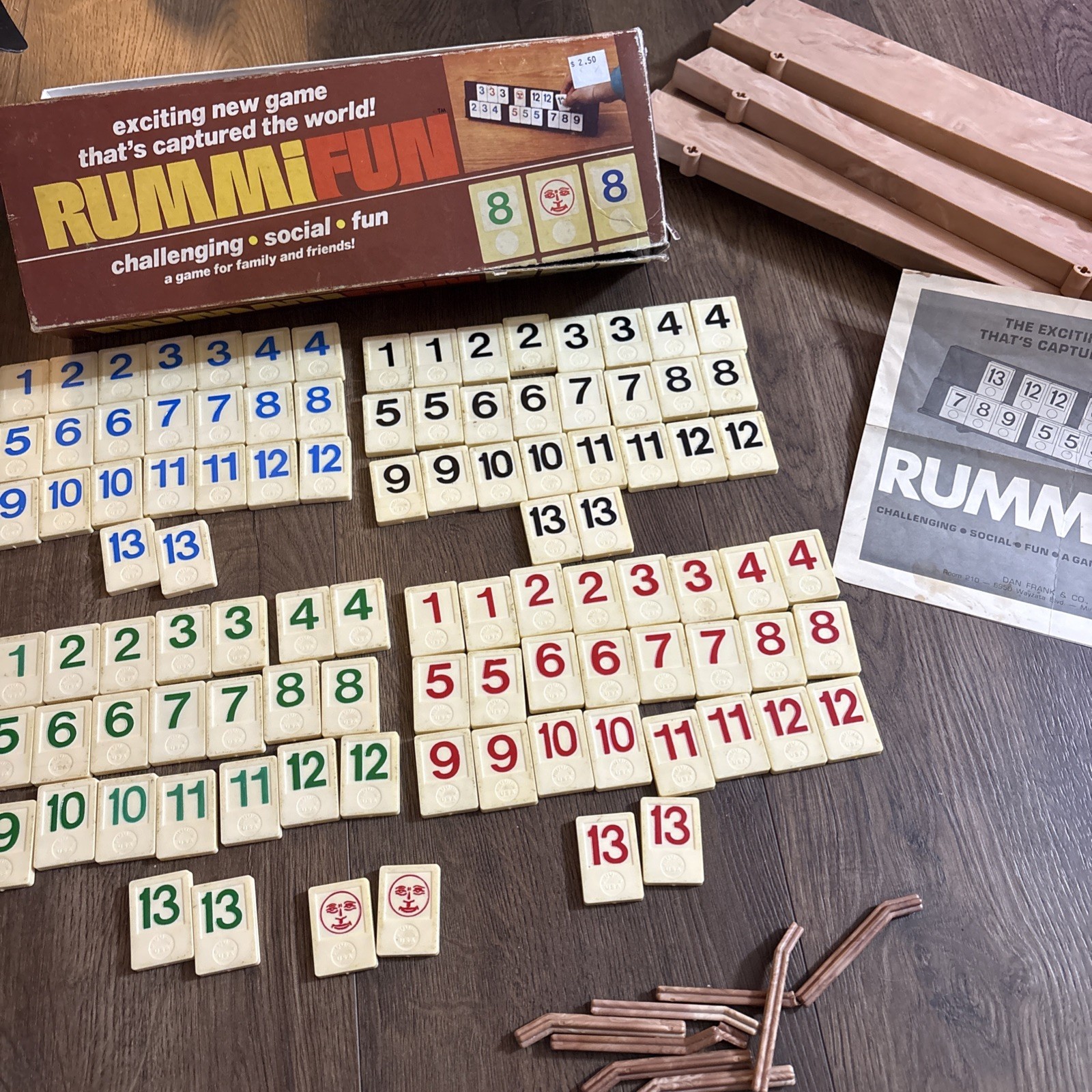 Vintage Rummifun Board Game Dan Frank & Co Rummikub Complete Tiles
