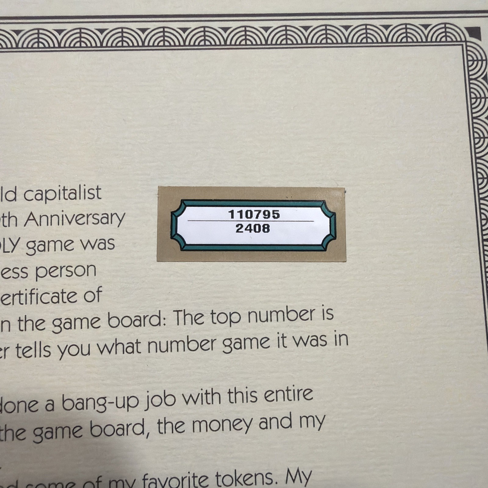 Monopoly 60th Anniversary Board Game (Limited Edition)