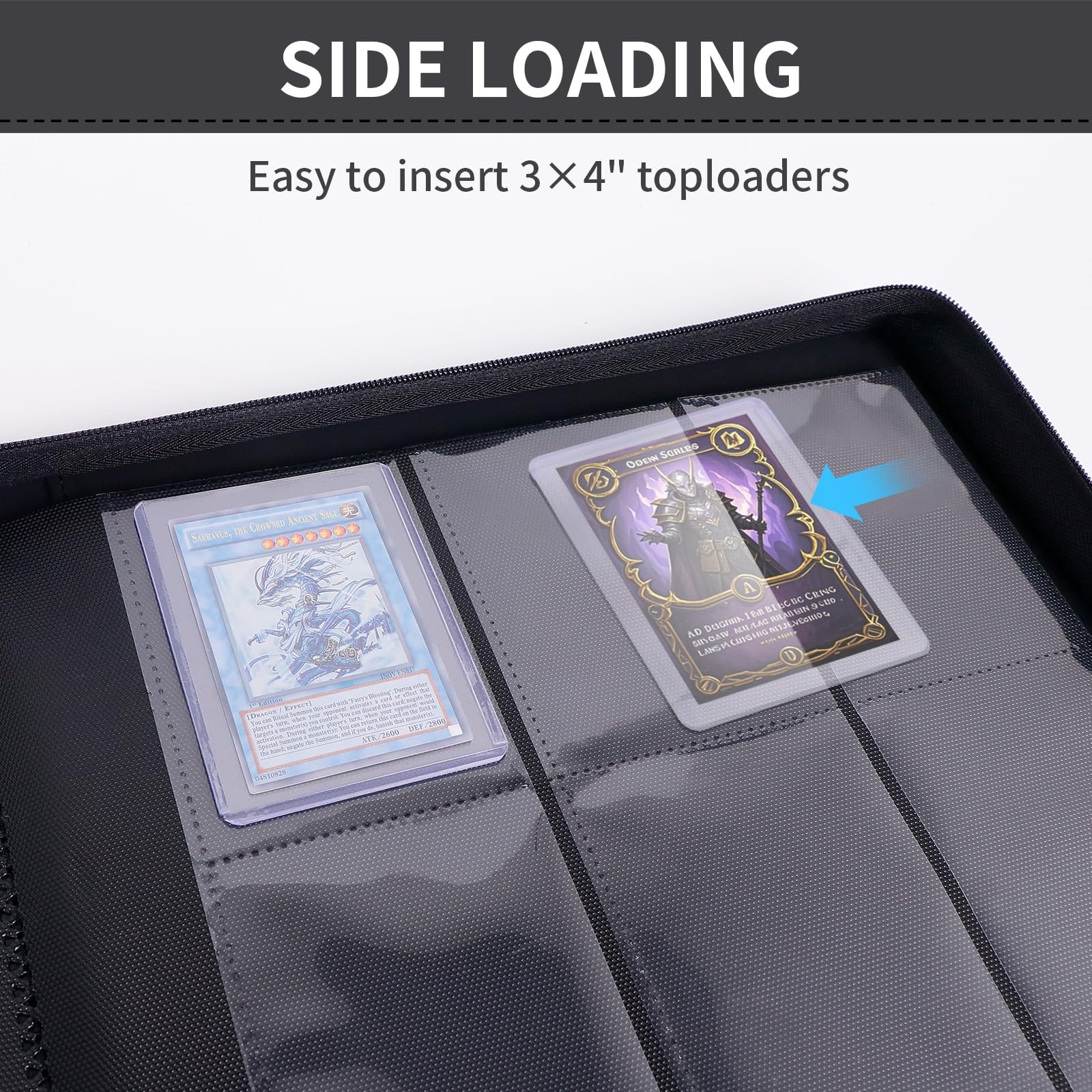 KAGSWAMO Toploader Binder, Holds 324 Toploaders, 9 16″L x 14″W x 2.9″H, Blue