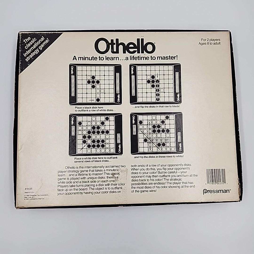 Othello Board Game Pressman COMPLETE Instructions Vintage 1990 Classic Strategy