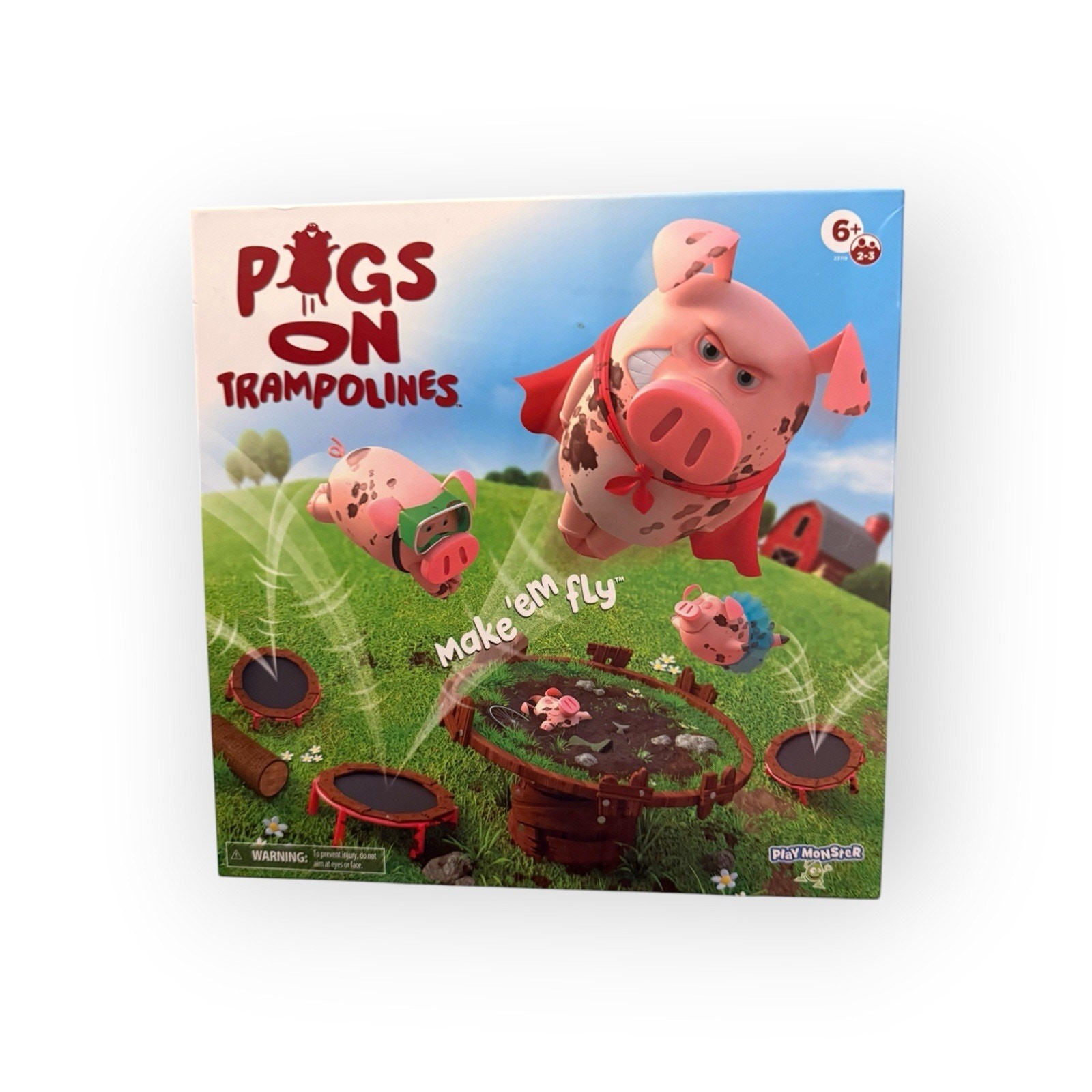 PlayMonster Board Game, Pigs on Trampolines, “Make ’em Fly”