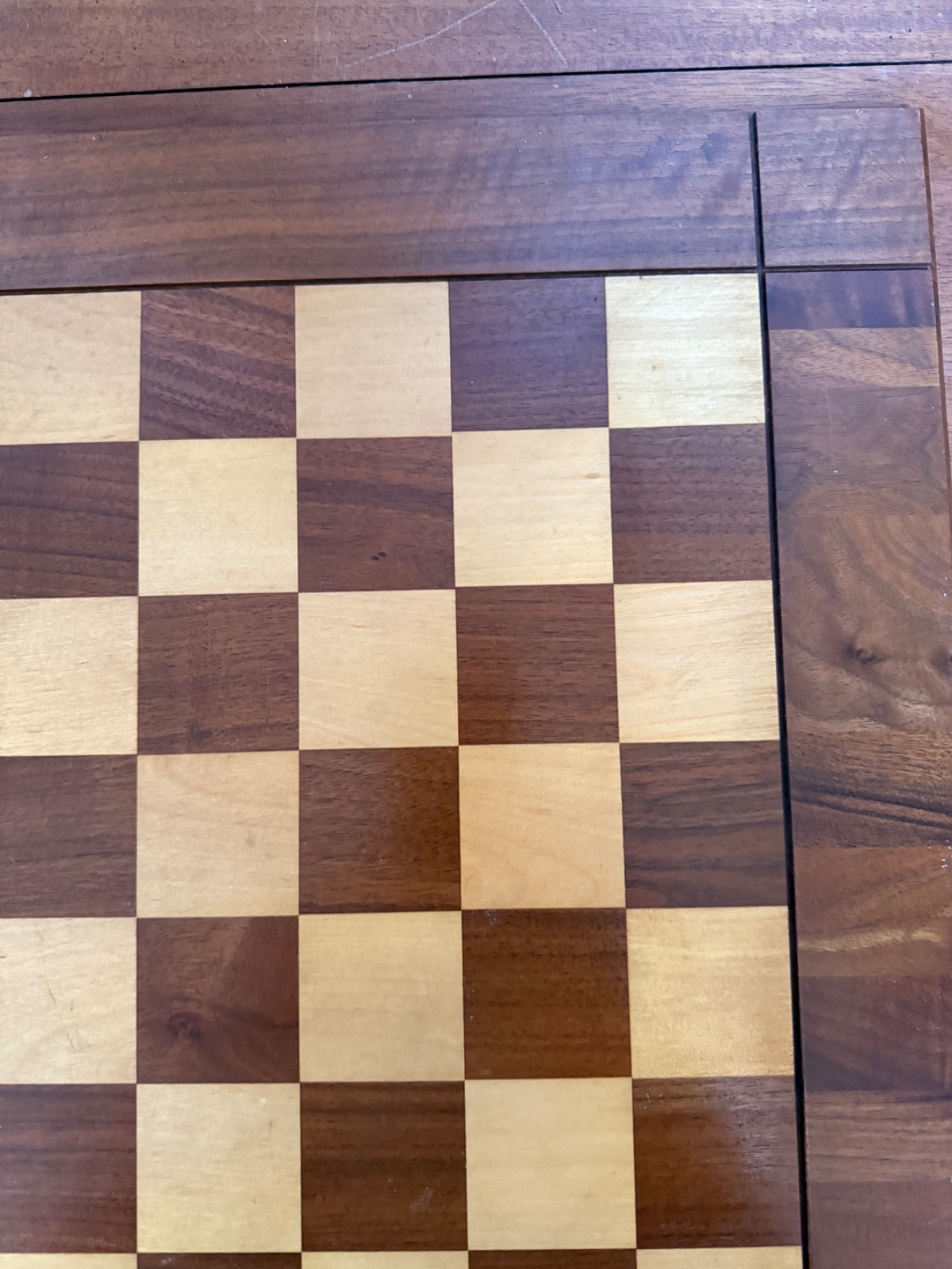 Drueke Chessboard, Walnut & Birch, Double Sided, 2″ Squares, 20×20