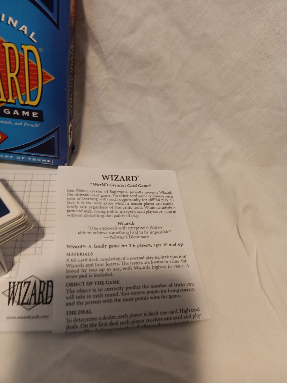 The Original Wizard Card Game by U.S. Games System Game of Trump Complete VG
