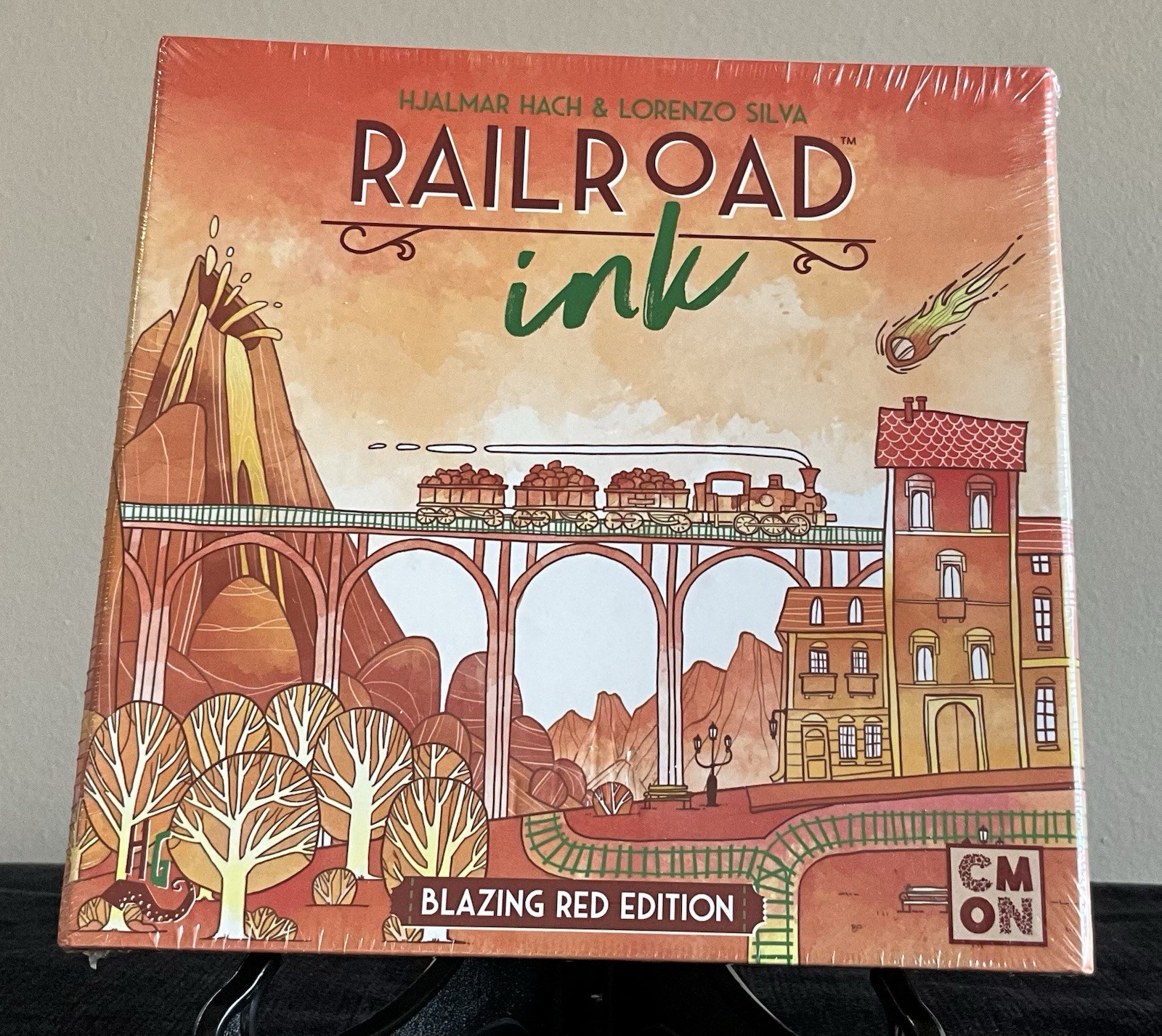 Railroad Ink Blazing Red Edition NEW SEALED Includes Volcano & Meteor Expansions