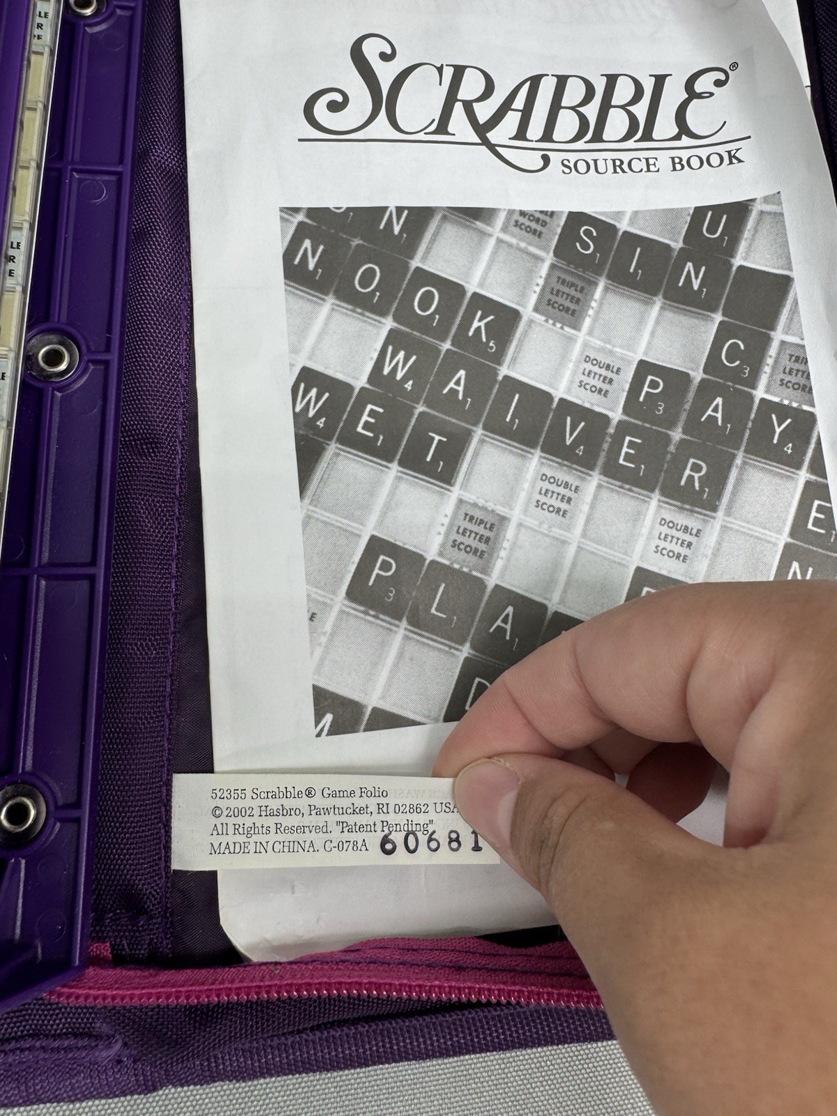 2002 Scrabble Travel Game Purple Complete All Tiles Pocket Edition Hasbro READ