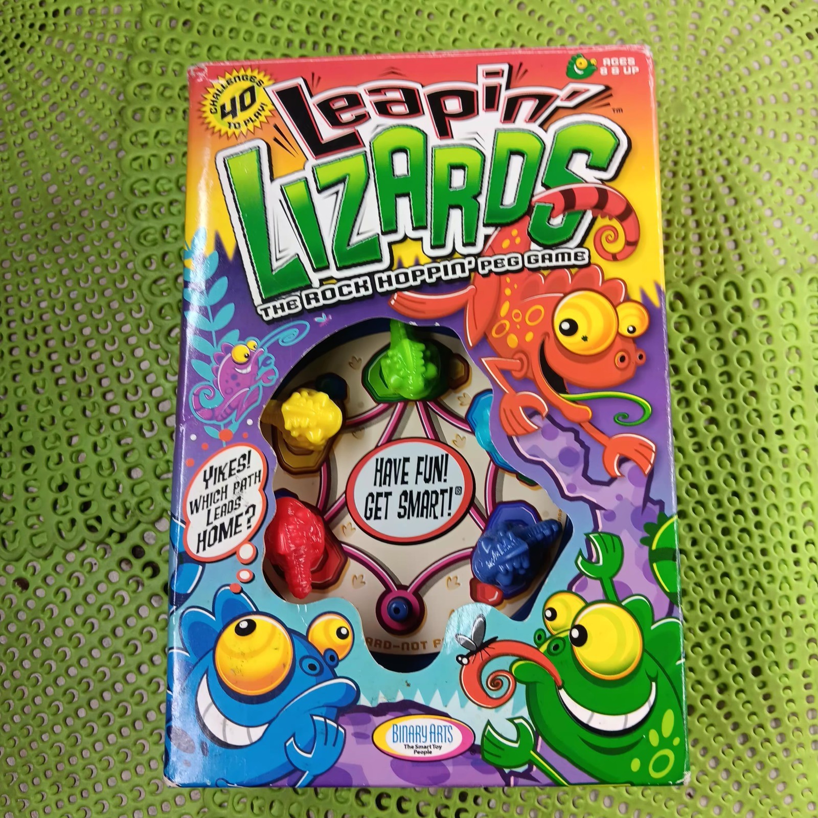 Vintage Binary Arts Leapin’ Lizards The Rock Hoppin’ Peg Game 2000 CIB RARE OOP