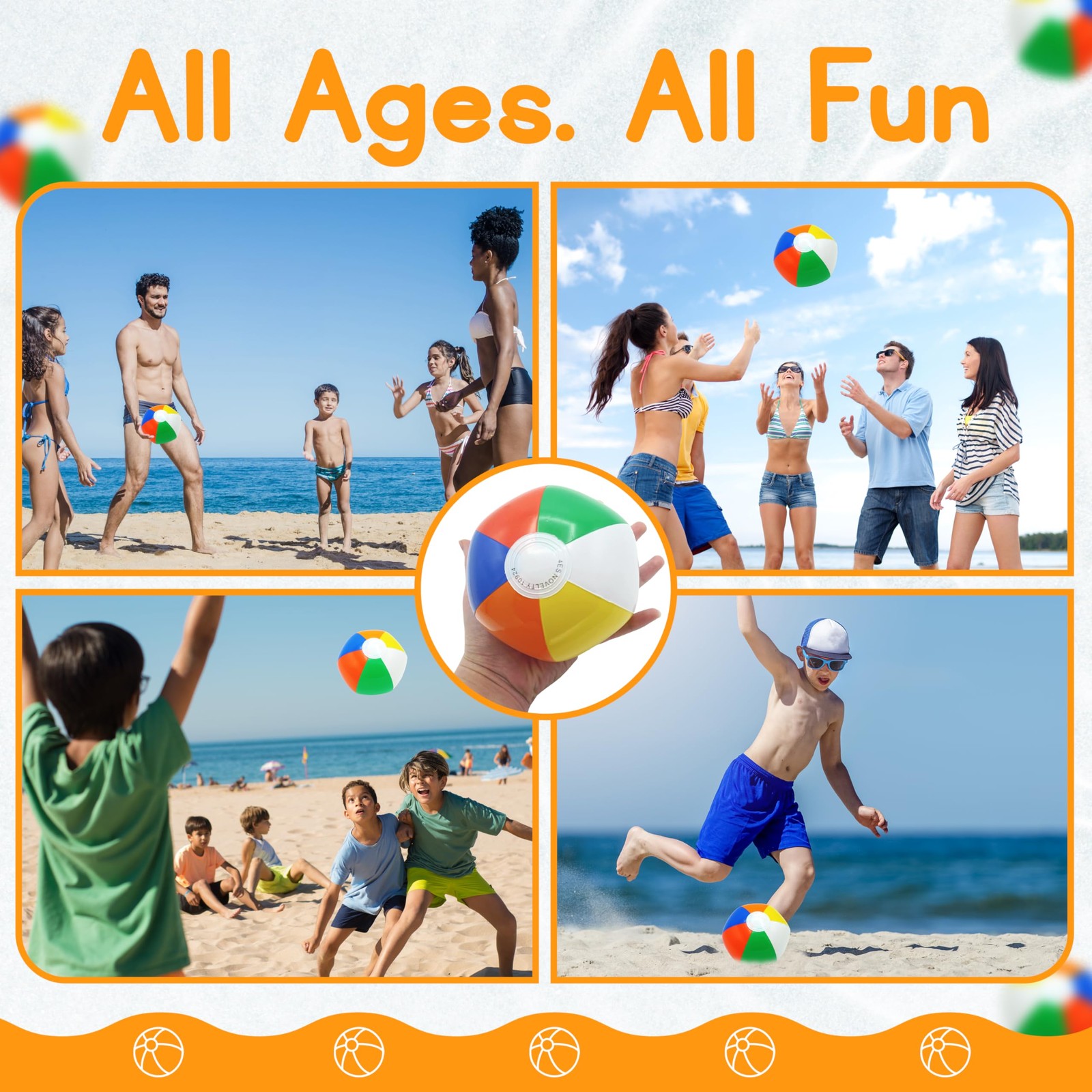 Balls Beach 100 Pack Inflatable Pool Toys Party Favors Multicolor Mini Novelty