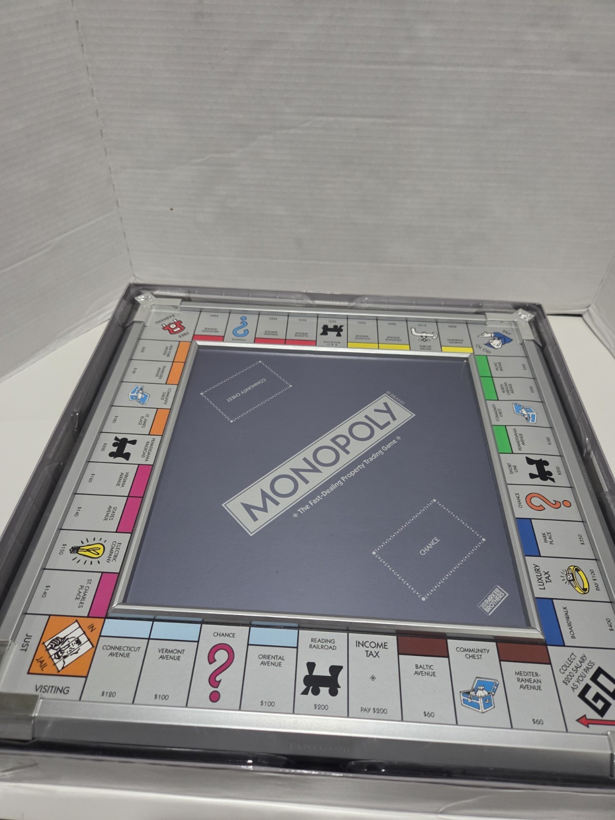Monopoly Platinum Edition Board Game Luxury Metal Frame Collector’s Set Complete