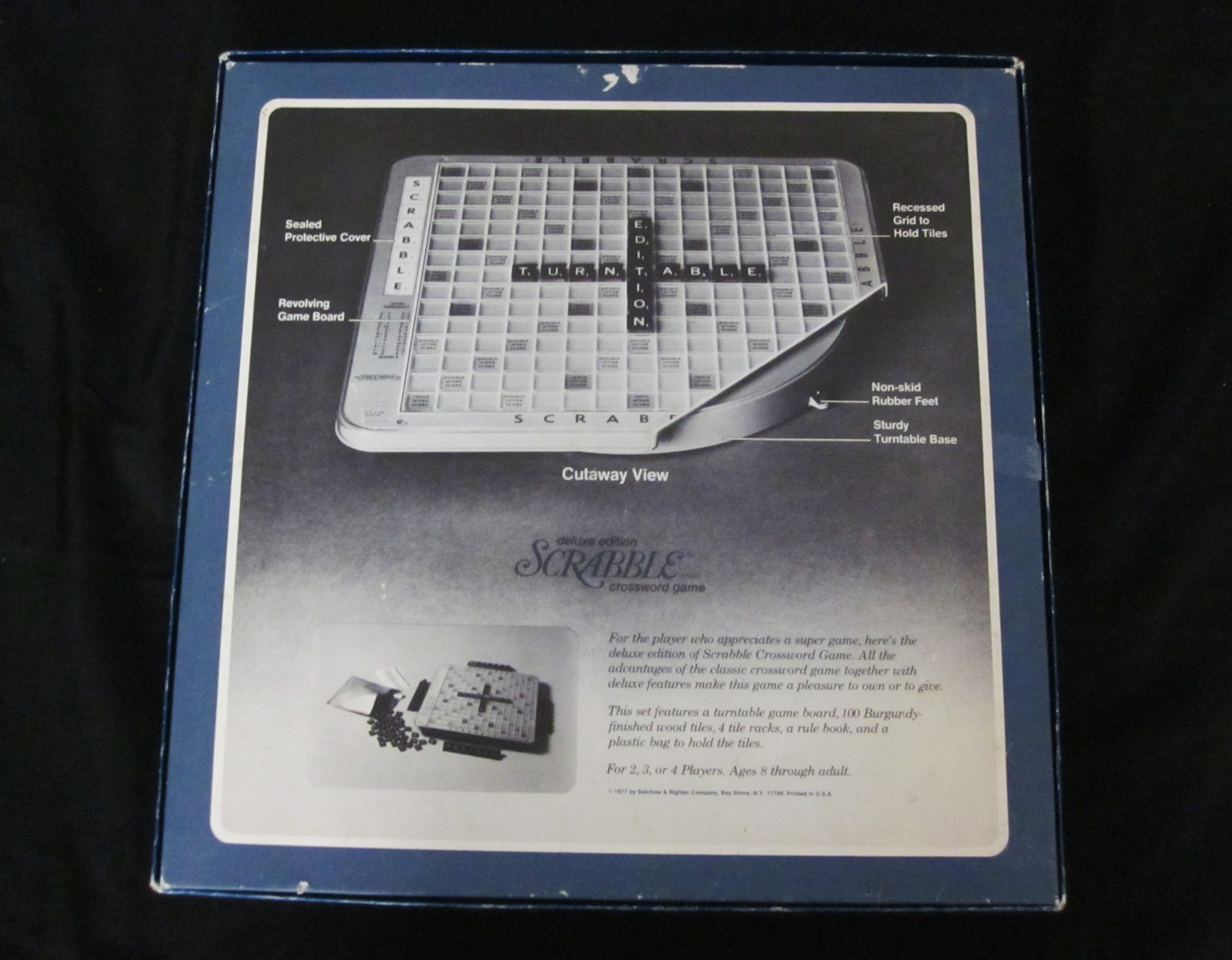 Deluxe Scrabble 1982 Game Turntable Edition Selchow & Righter + Scrabble Book