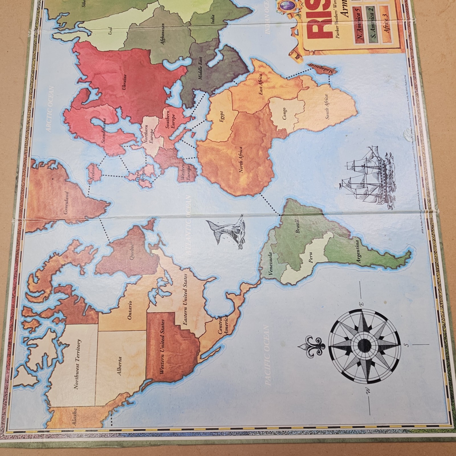 1990 Risk & Castle Risk Parker Brothers – Incomplete Set for Parts/Repair