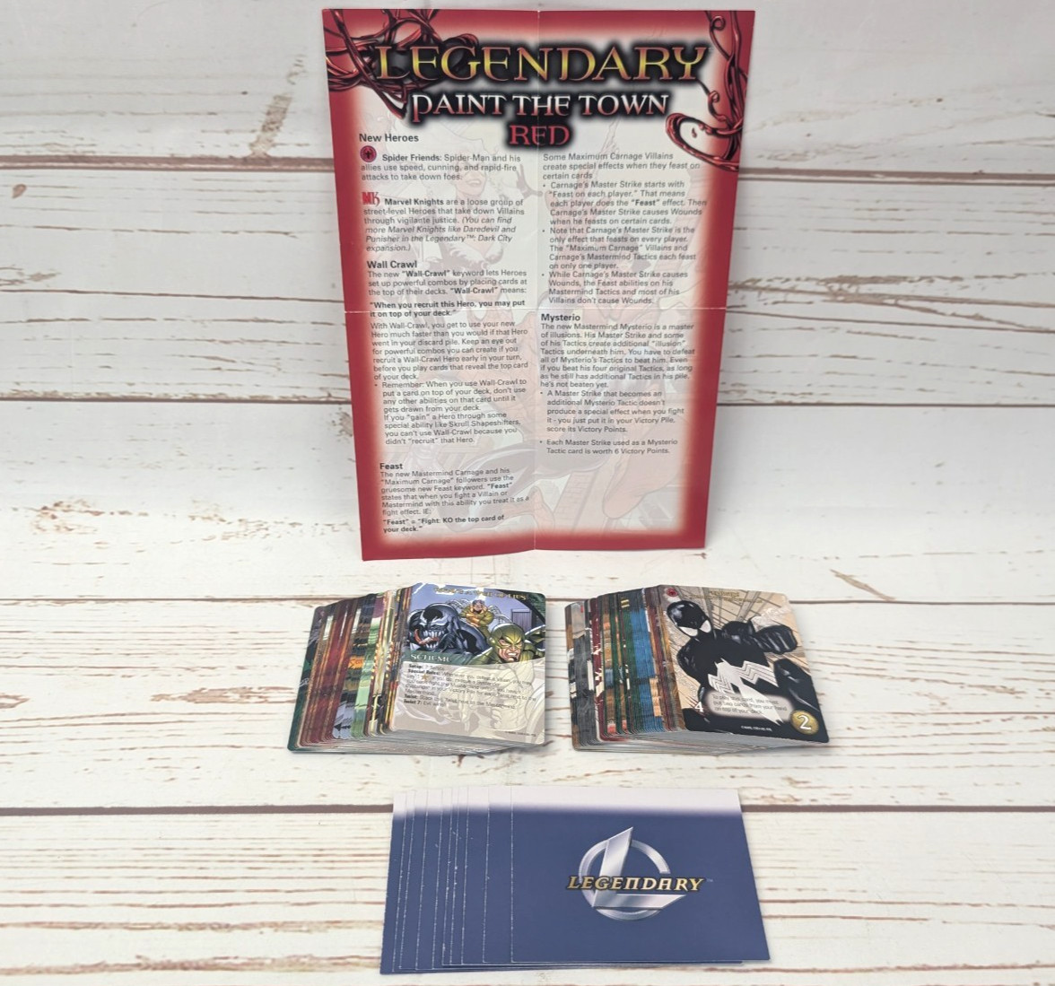 Legendary Marvel Paint The Town Red Upper Deck Board Game No Box Complete