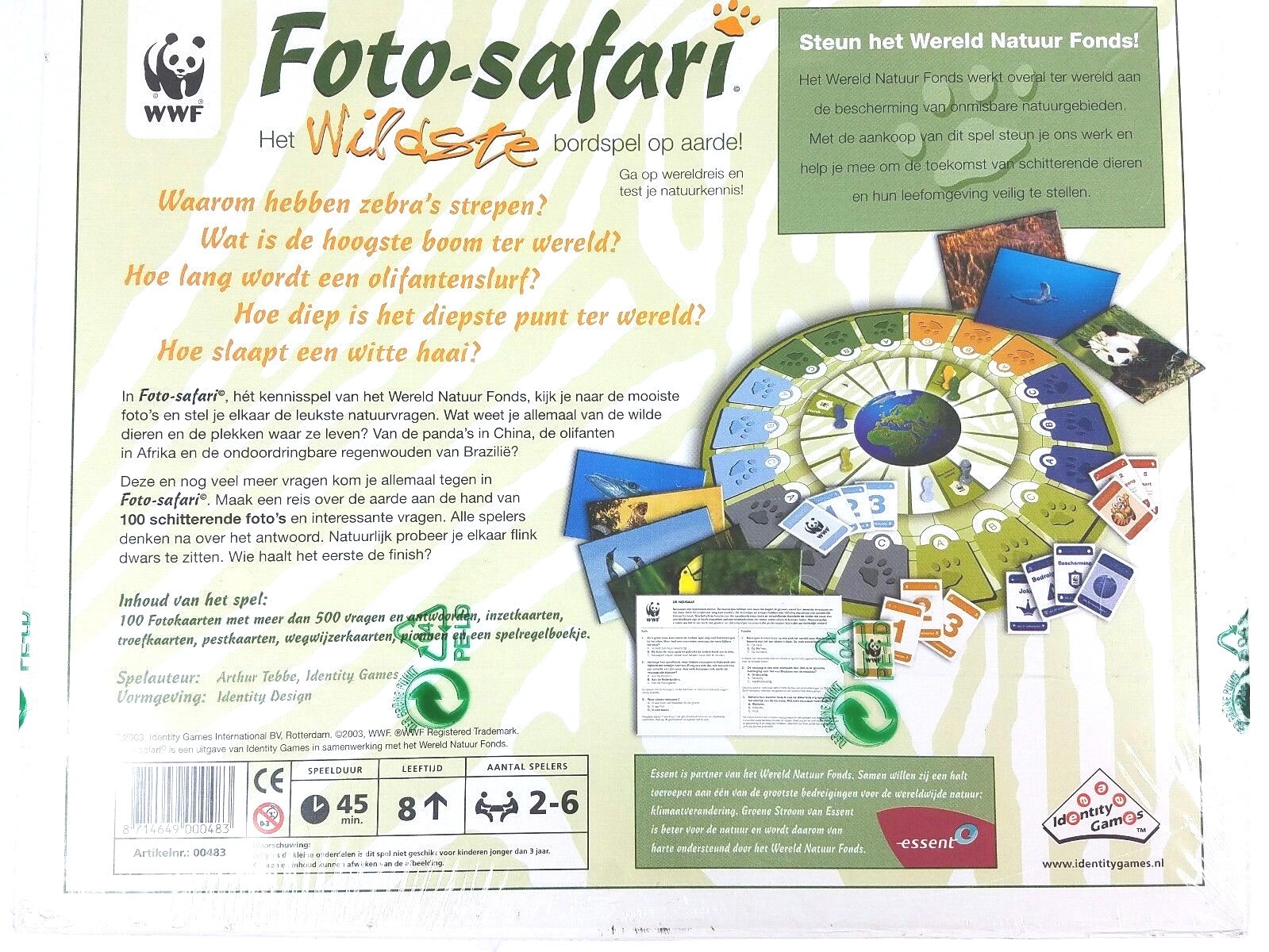 World Wildlife Fund Foto-Safari Board Game Identity Games Dutch 2003 NEW