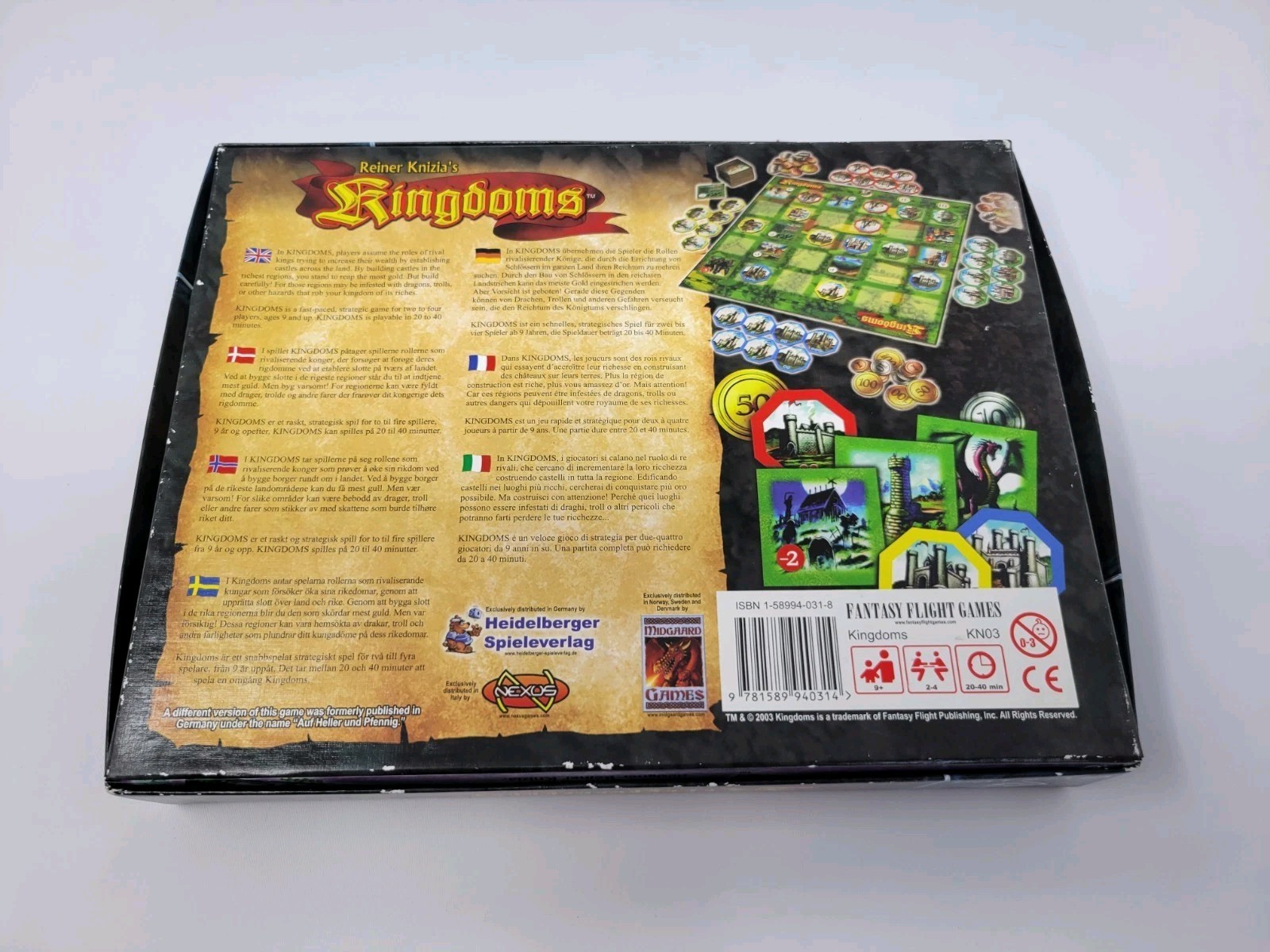FFG Reiner Knizia’s Kingdoms Board game VGC Fantasy Flight