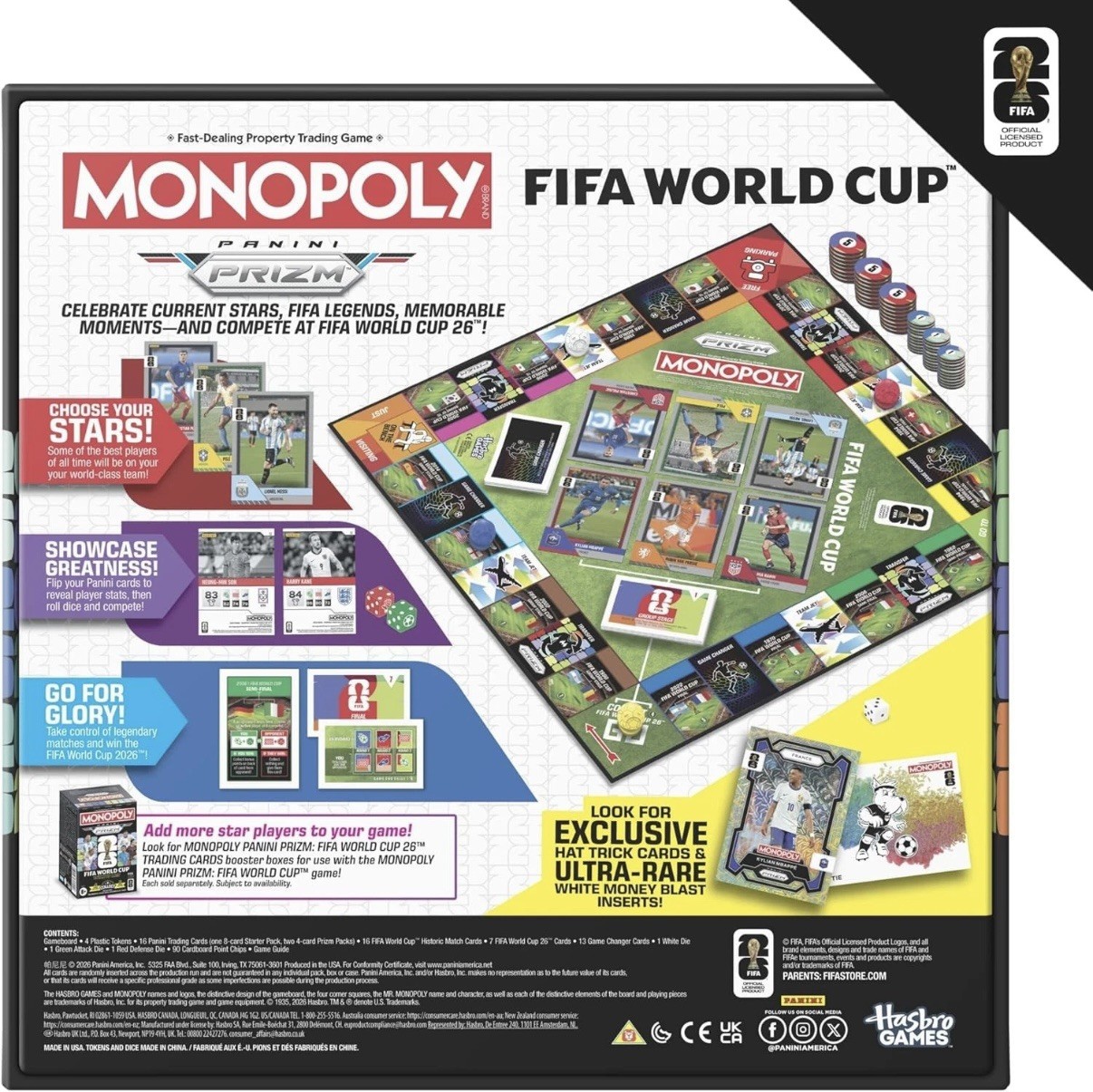 Monopoly Panini Prizm FIFA World Cup Board Game Hasbro Game. GAME ONLY. NO CARDS