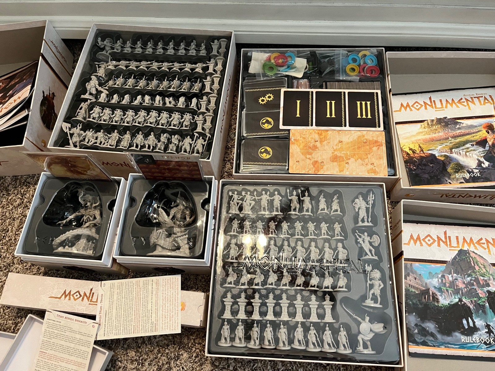 Monumental Kickstarter Deluxe Boardgame + African Empires, Lost Kingdoms, Titans