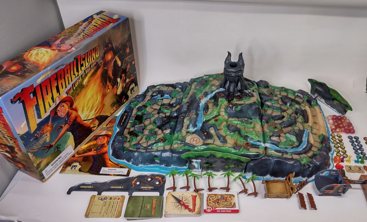 Fireball Island: The Curse of Vul-Kar Board Game, treasure trove,deluxe marbles