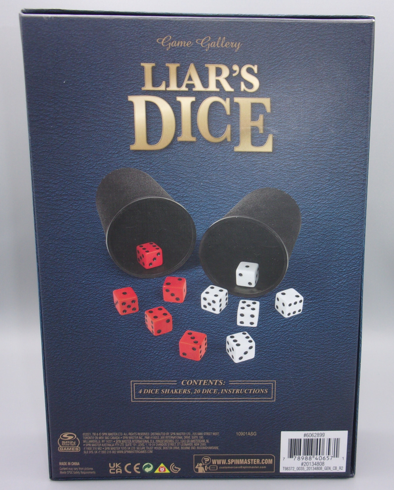 Game Gallery Liar’s Dice Classic Game by Spinmaster (4 Cups + 20 Dice)- NEW
