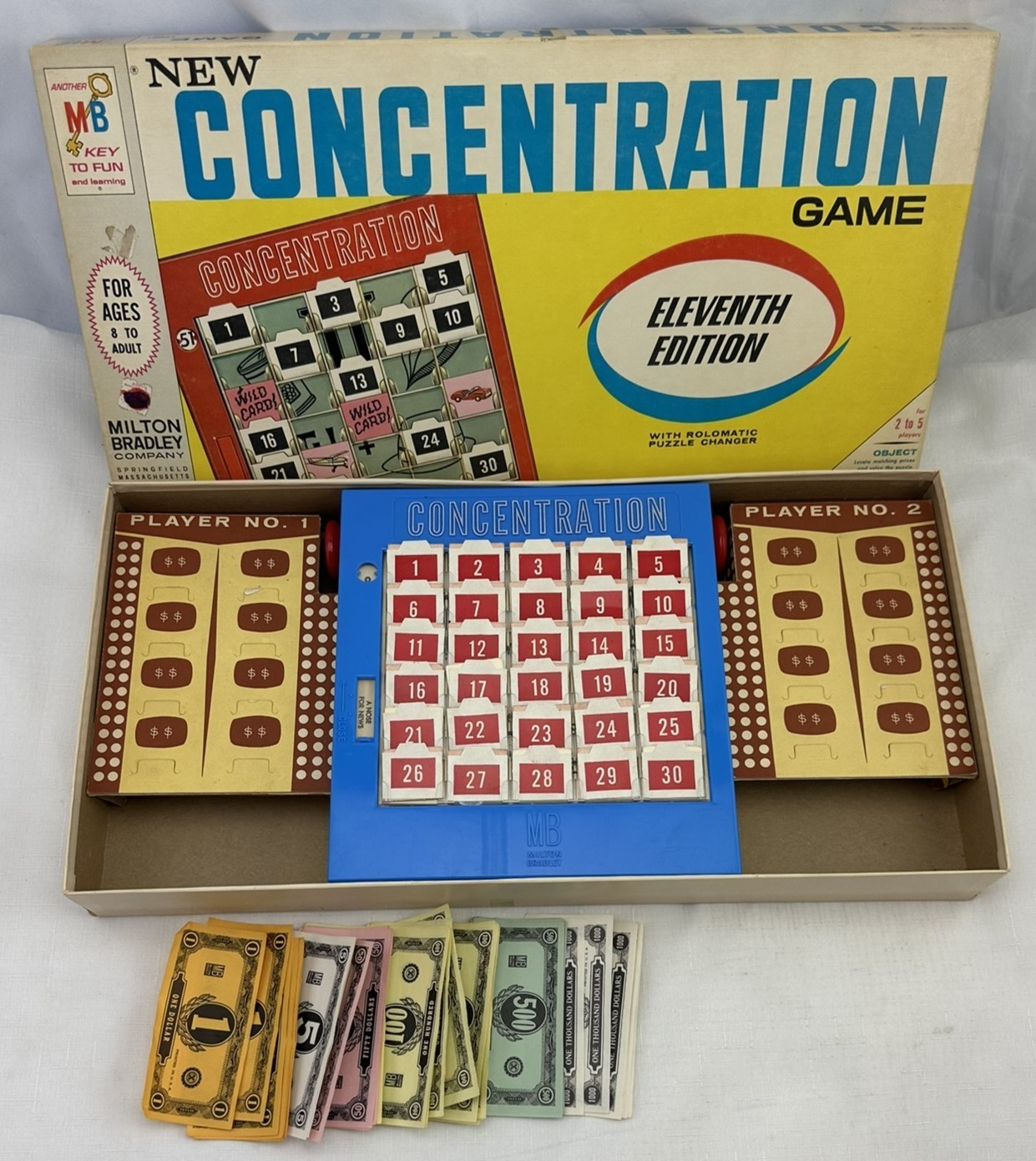 1970 Concentration Game 11th Edition by Milton Bradley Complete Great Condition