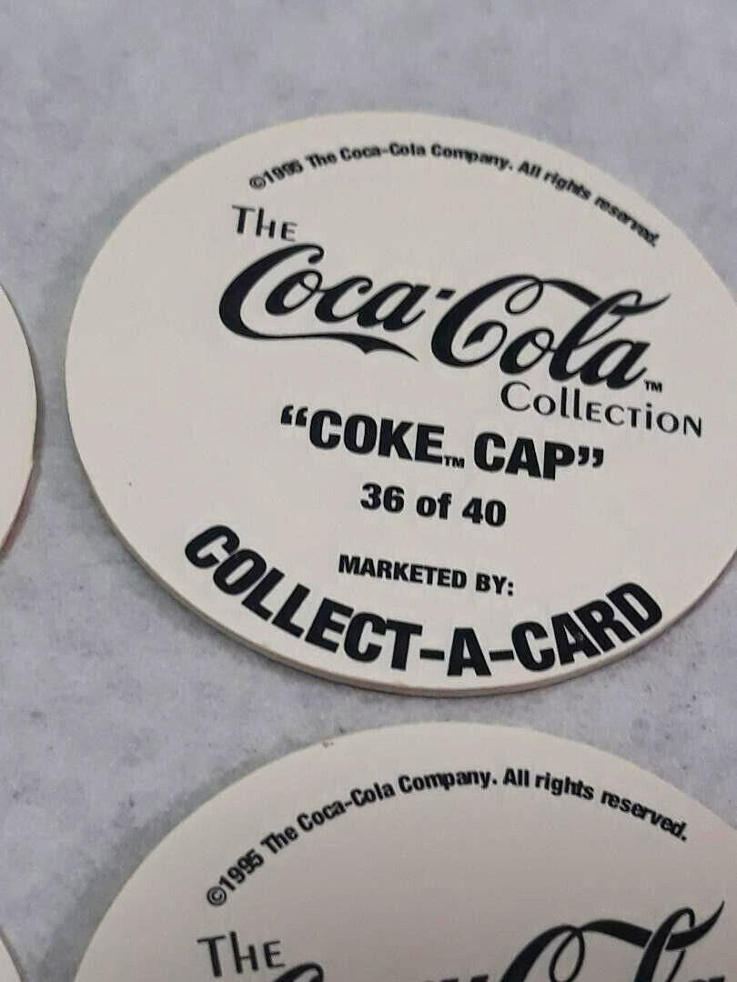 Vintage 1995 Lot of 4 Coca Cola Pogs “Coke Caps” ~ Ships FREE