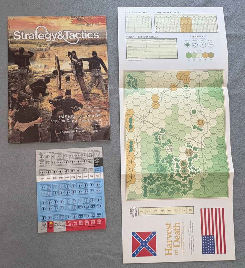 Harvest of Death game UNPUNCHED Strategy Tactics 129; complete; ACW Gettysburg