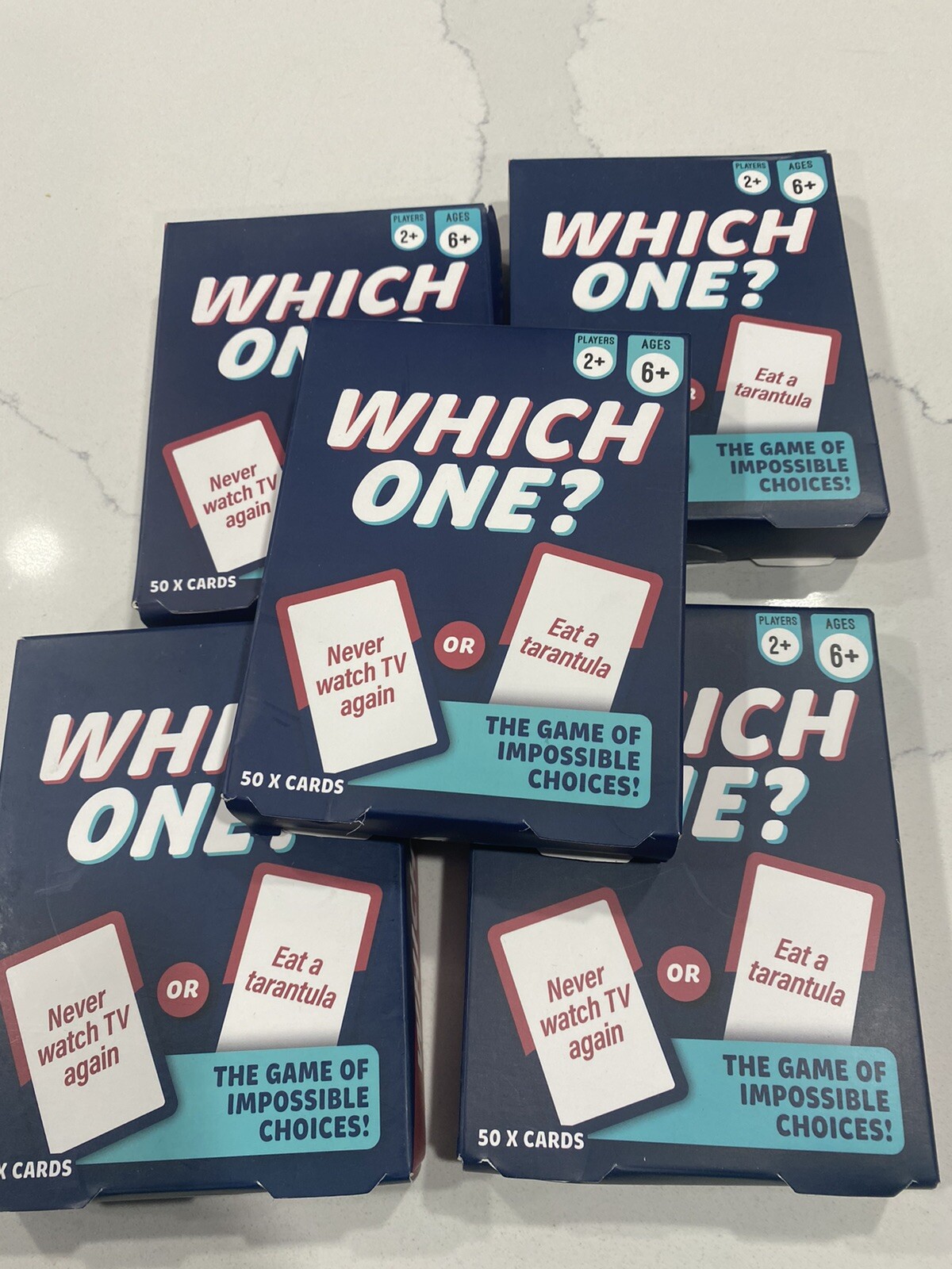 5 Share Pack Which One? Game The Game of Impossible Choices 2+ Players 6+ Ages