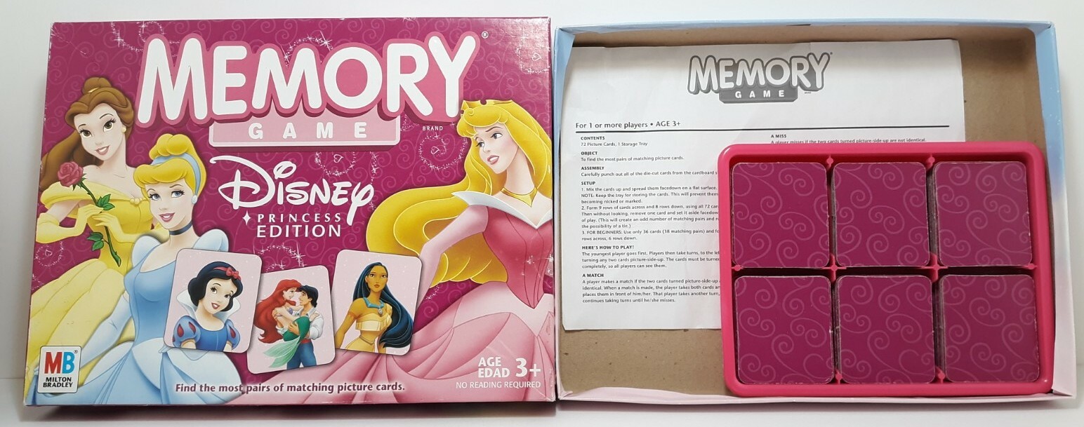 Disney Princess Edition Memory Game 100% Complete Milton Bradley Hasbro 2004