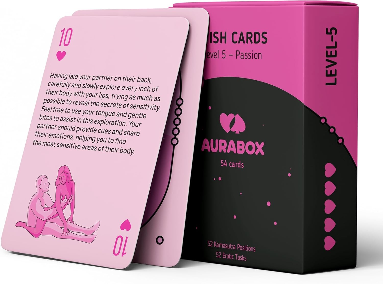 AURABOX Card Game for Couples with Adult Sexual Position: Pink (Level5)