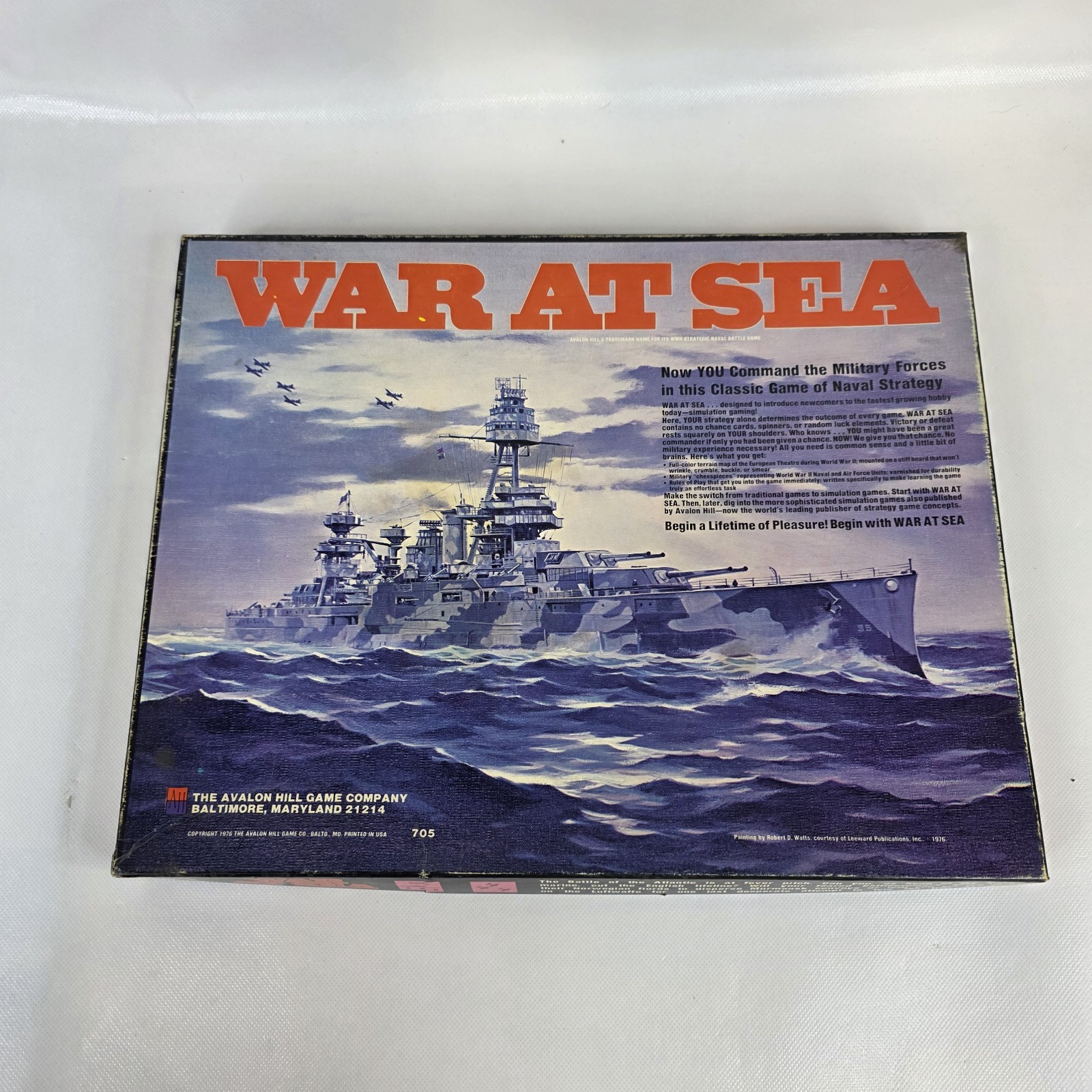 Vintage 1976 War at Sea Avalon Hill Board Game #705 – 100% Complete w/ Manual