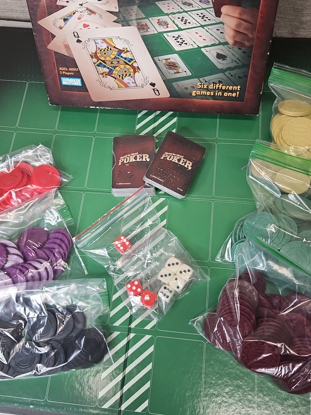 Head to Head Poker Game Complete Set Cards Chips Travel Board Game