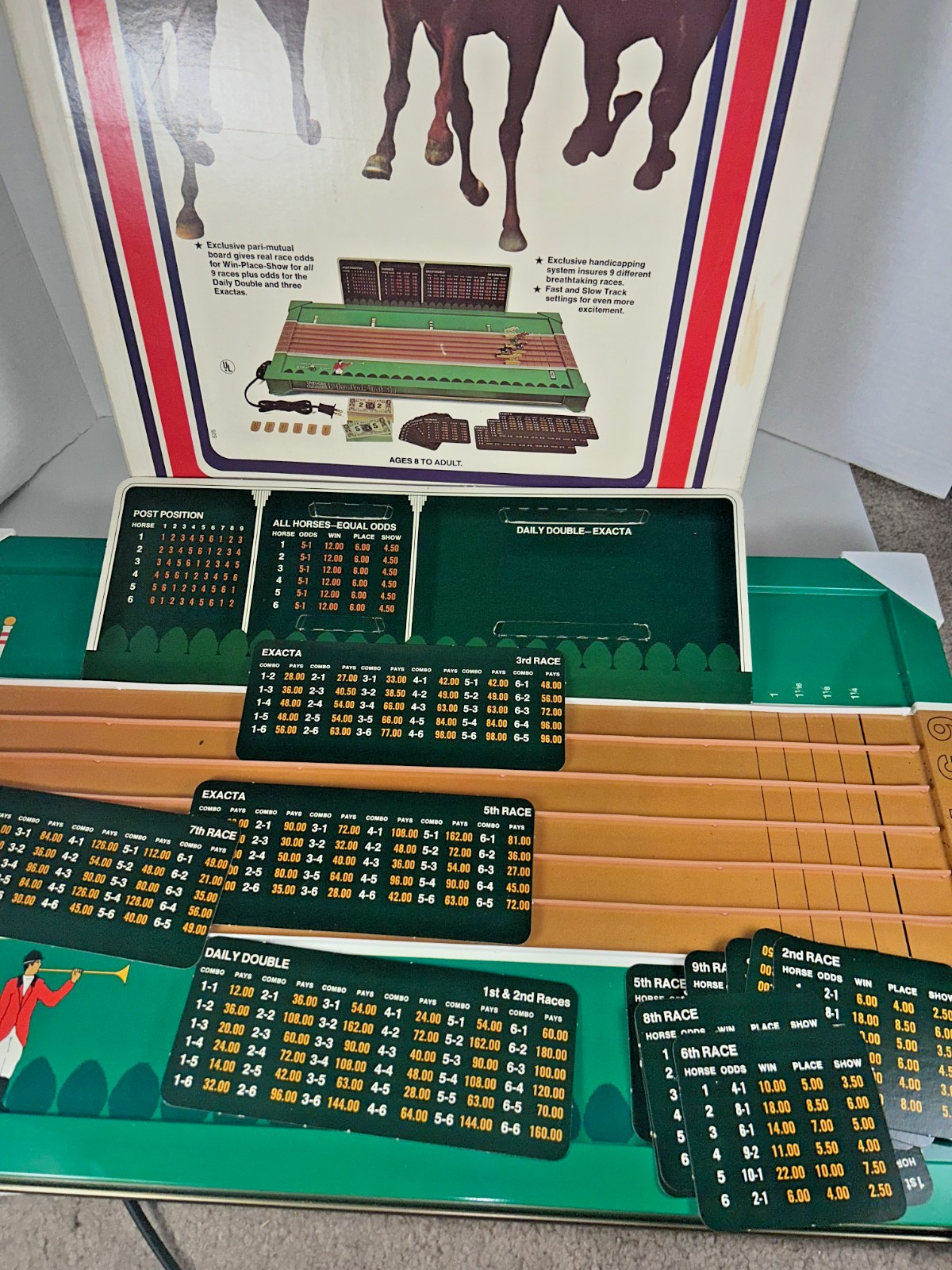 1970s TUDOR Photo Finish Horse Track Racing Board Game Fun Parlor Party Game