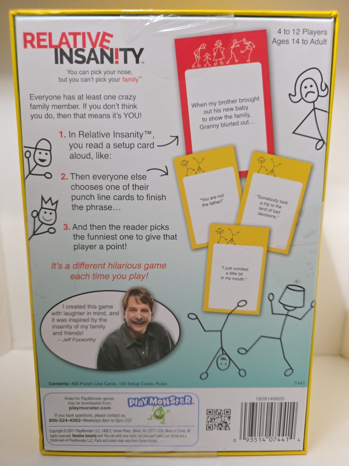 RELATIVE INSANITY (INSAN!TY) Card Game-Jeff Foxworthy- New Sealed