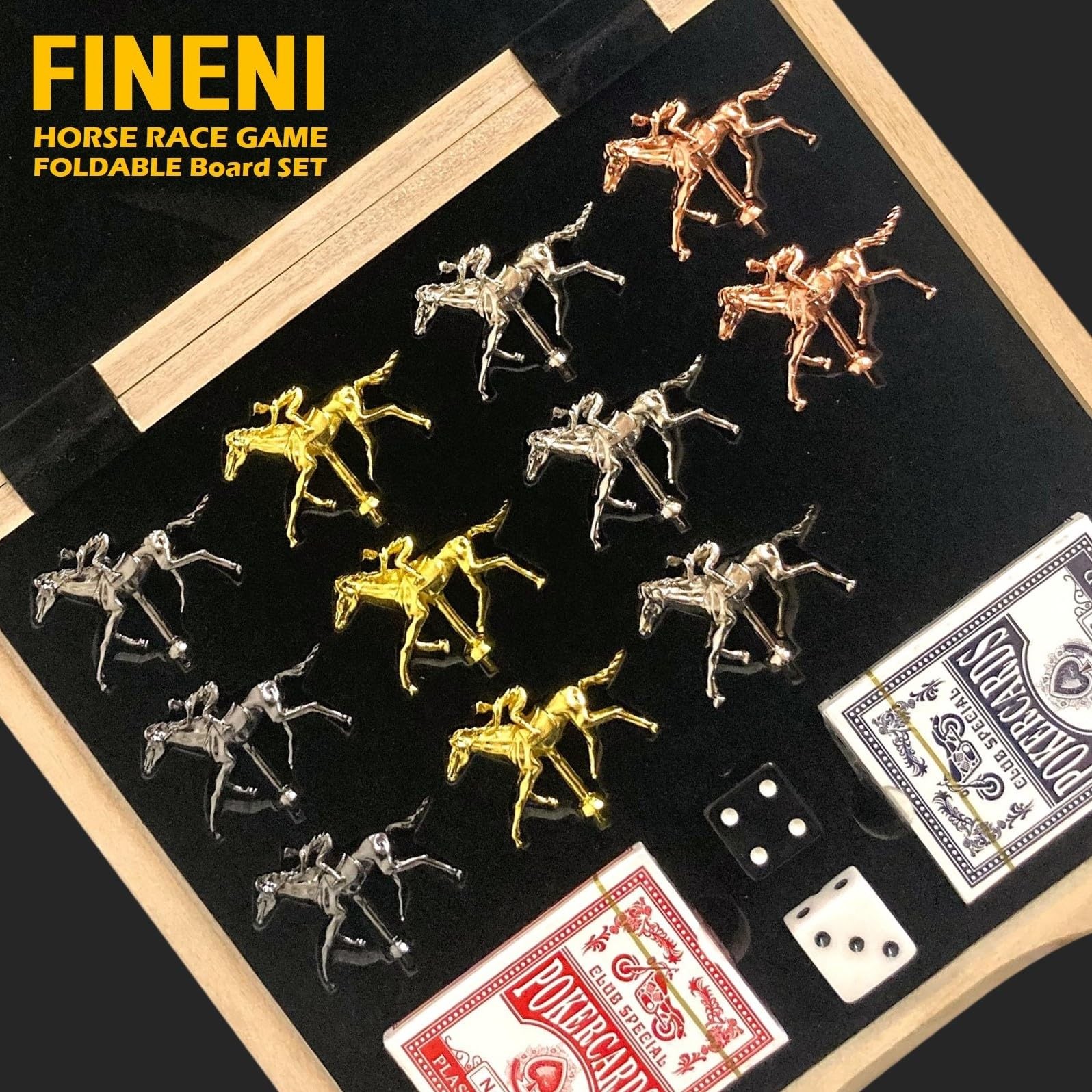 Horse Racing Game for Adults, Foldable Horse Race Board Game with 11 Luxuriou…