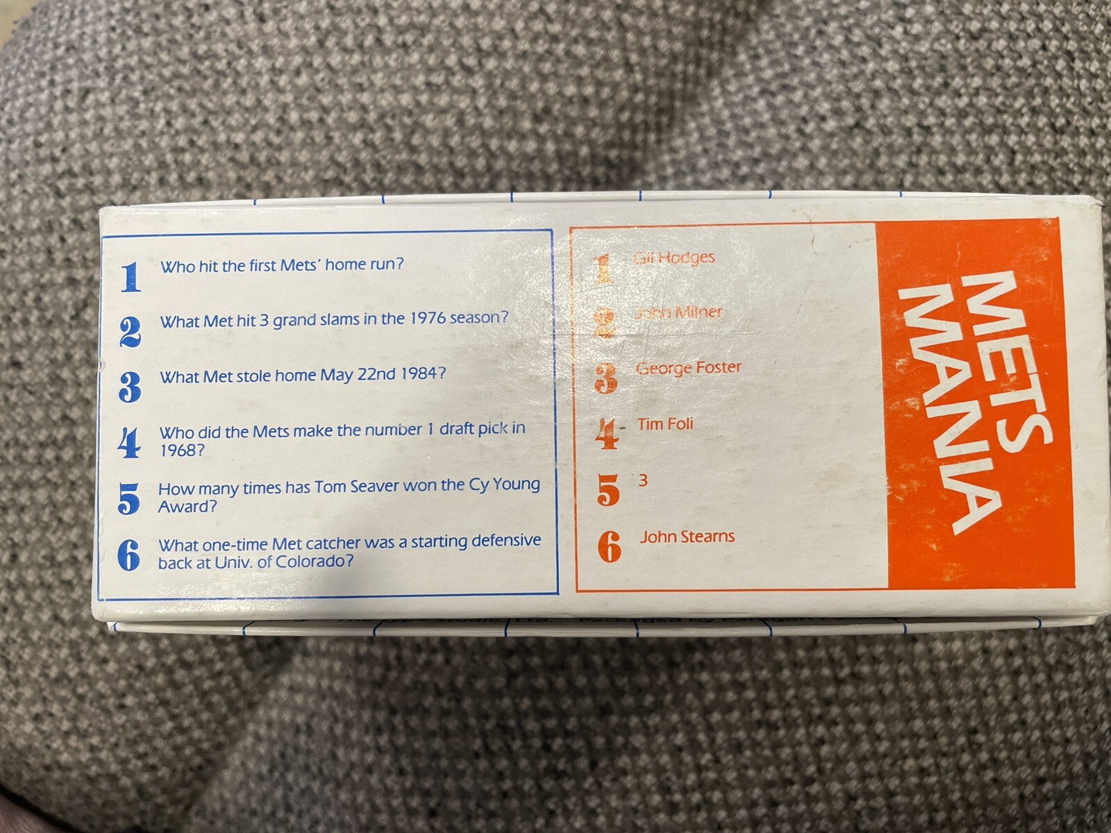 Vintage 1985 Target Met Mania Die Hard Met Edition SPORTS Trivia Game RARE