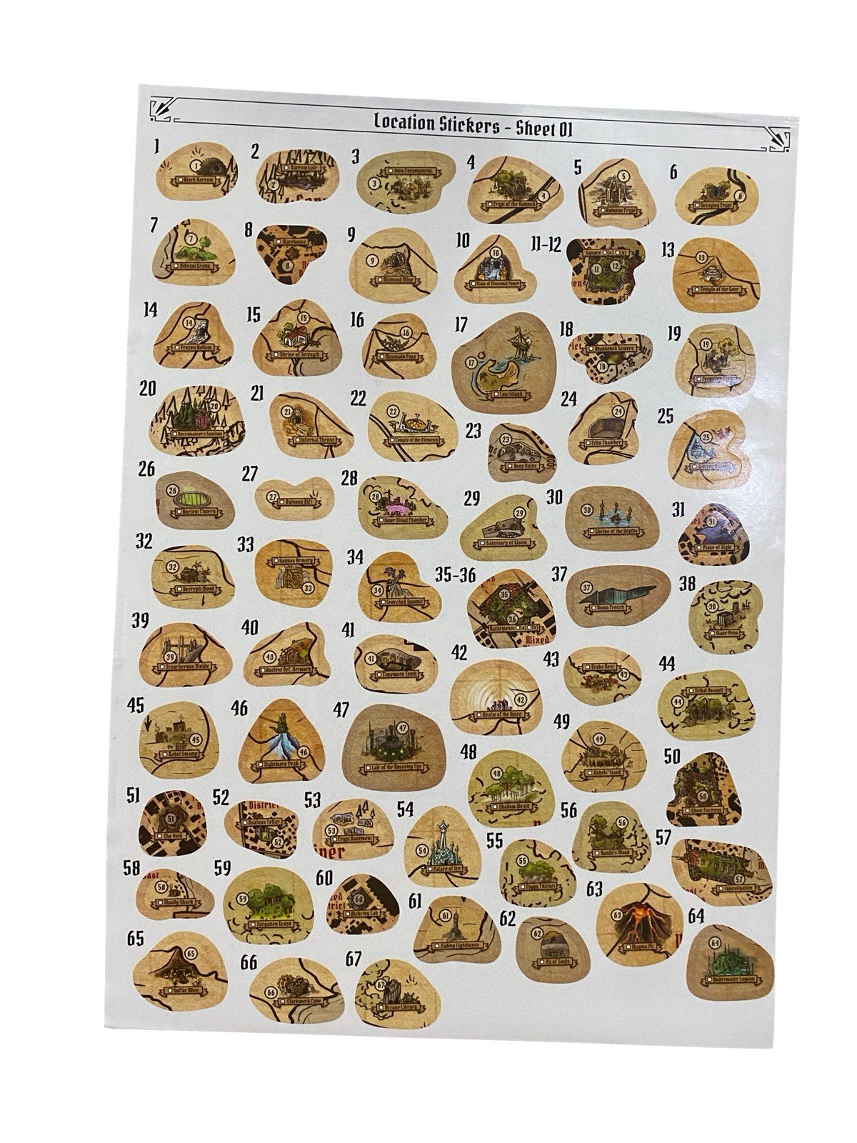 Gloomhaven Officially Licensed Replacement Parts Stickers Sets Unused New
